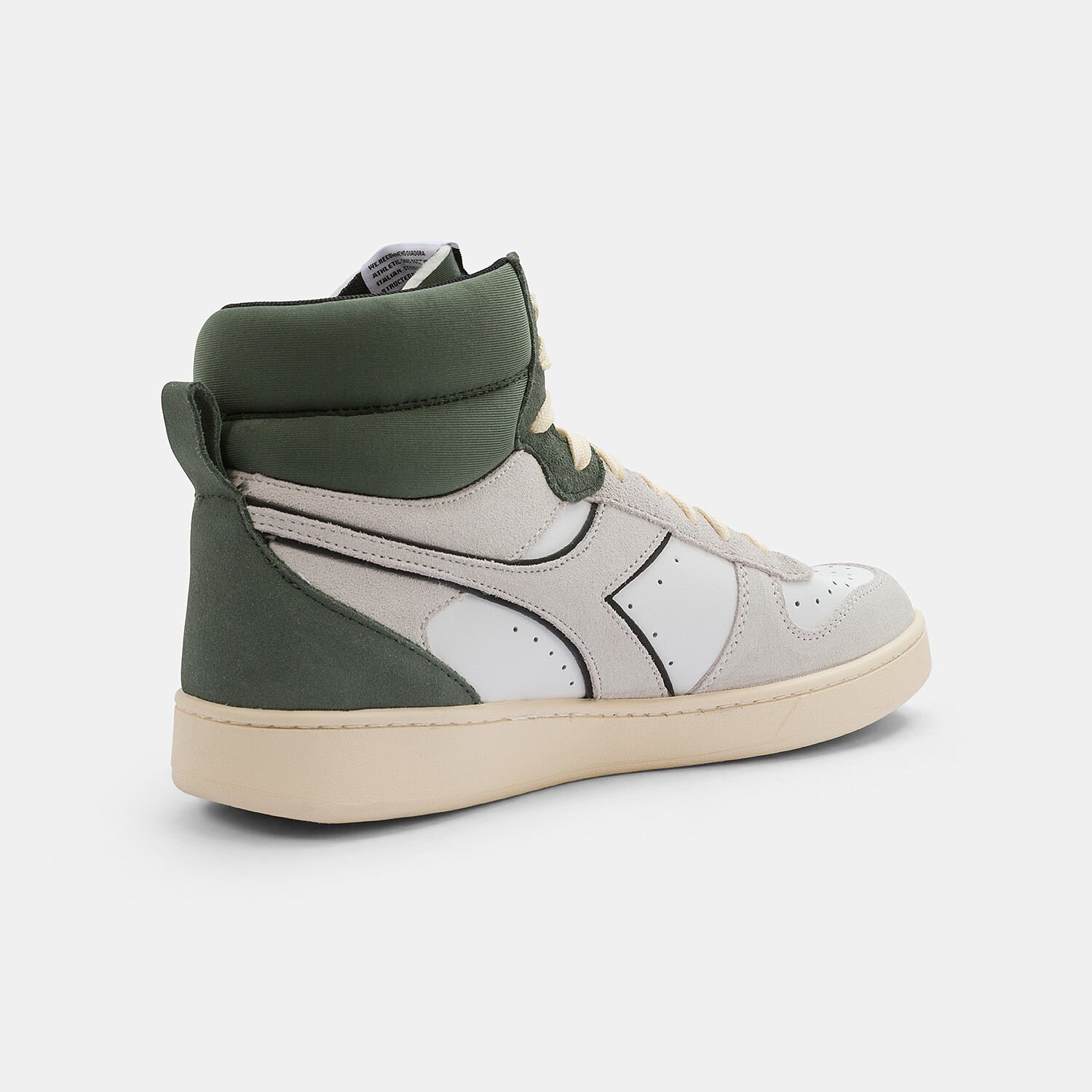 Diadora Magic Basket Mid Suede bianche grigie e verdi AW LAB