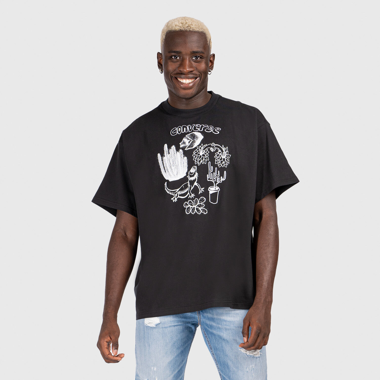 Converse magliette nera sale