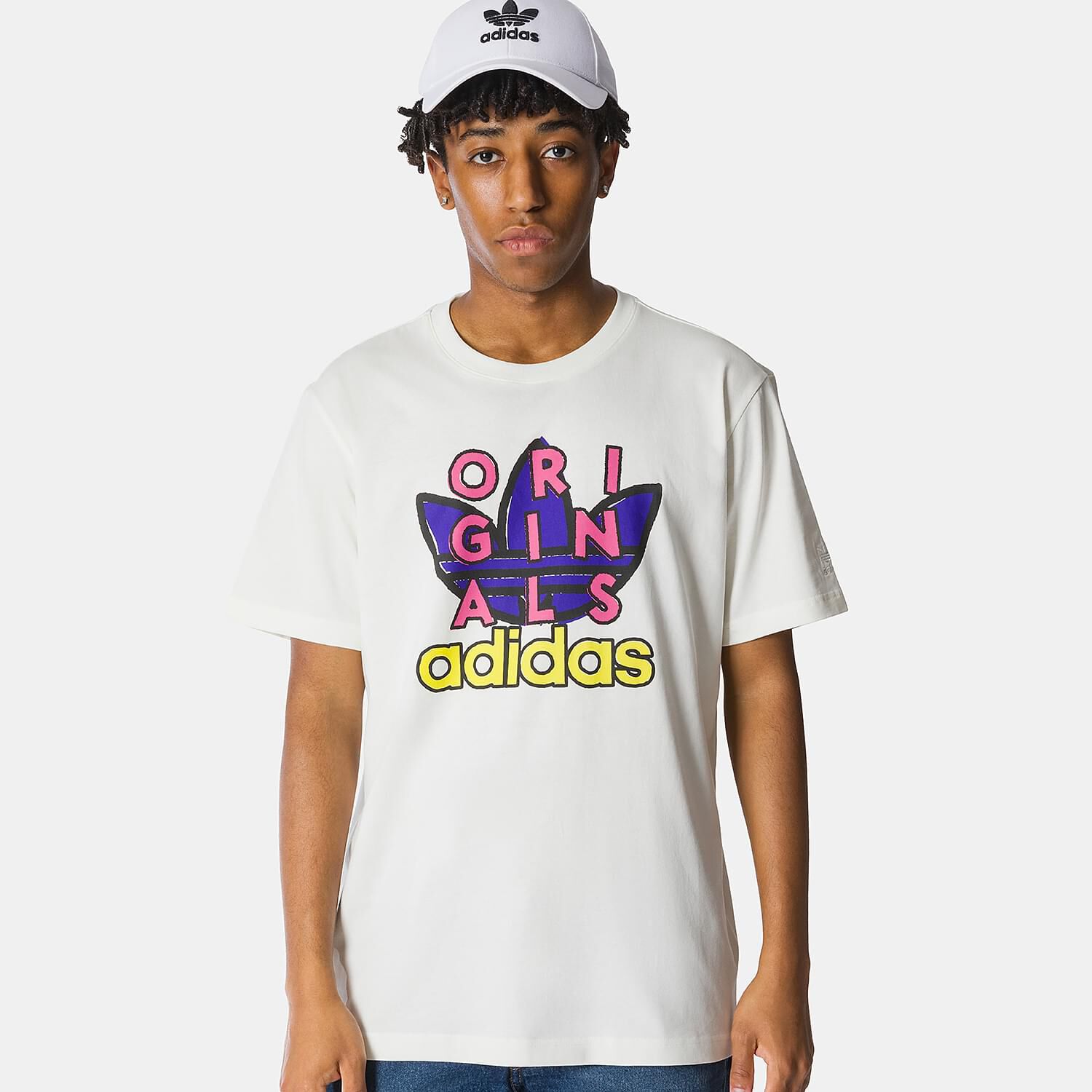 T shirt adidas TS Tee SS 1 bianca e multicolor AW LAB