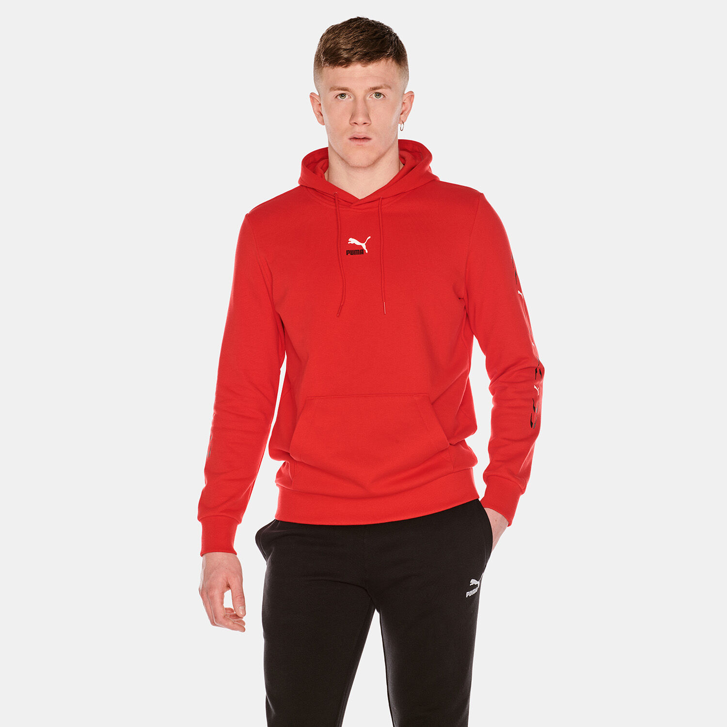FELPA PUMA ELEVATE HOODIE ROSSO AW LAB