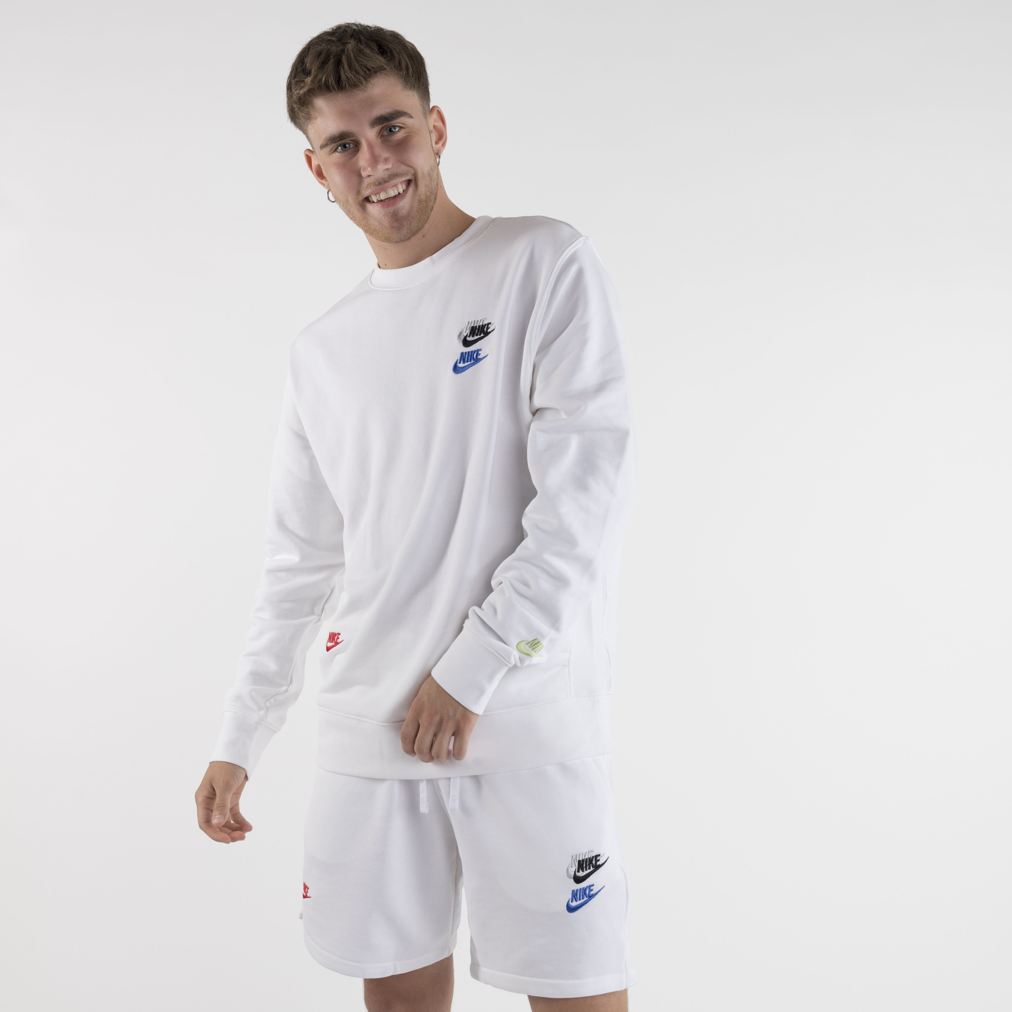 Felpa bianca nike uomo store