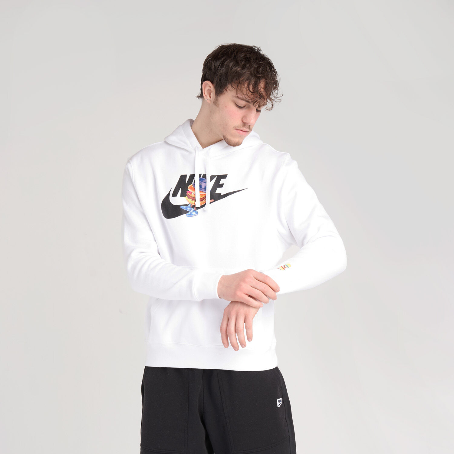 Felpa bianca cheap nike con cappuccio
