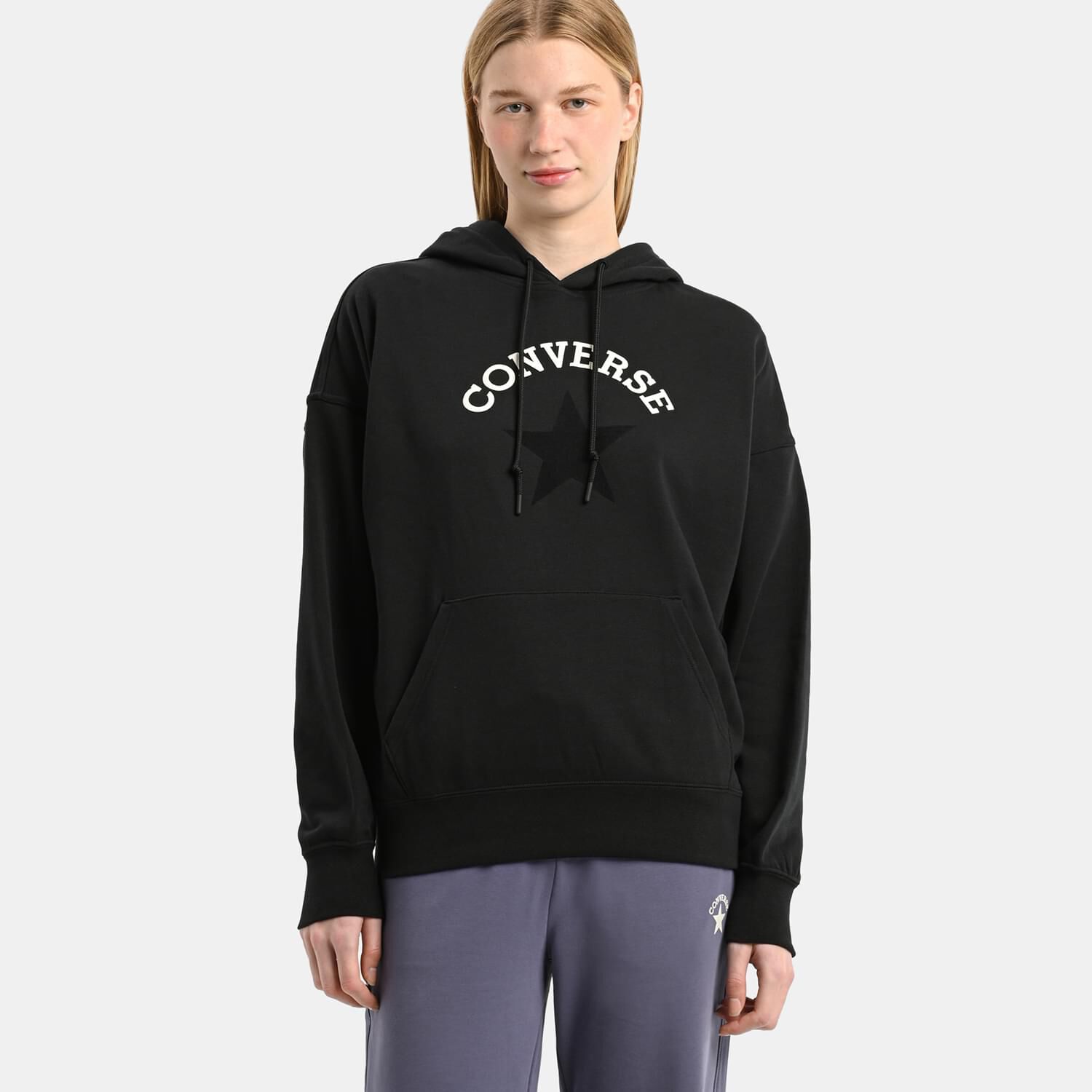 Felpa converse nera donna clearance