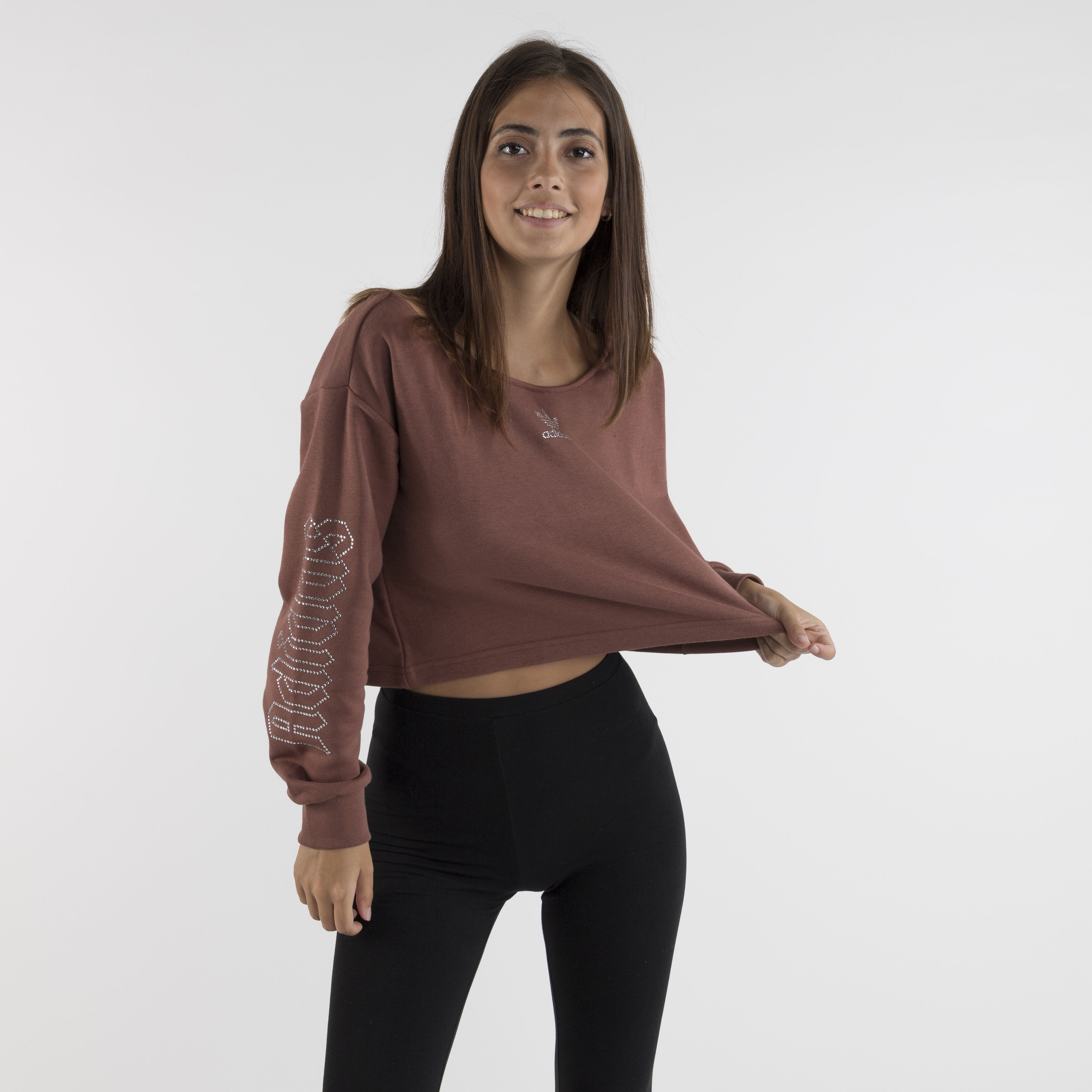 FELPA ADIDAS 2000 LUXE SLOUCHY CREW MARRONE AW LAB
