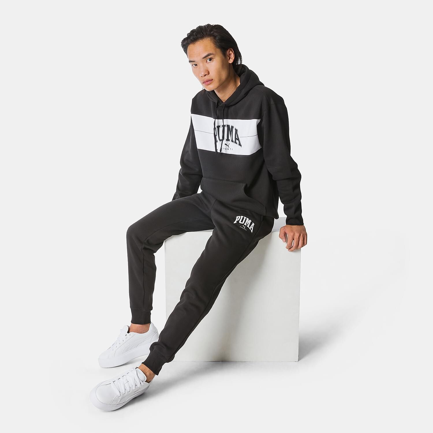 Pantaloni Puma Squad neri e bianchi AW LAB