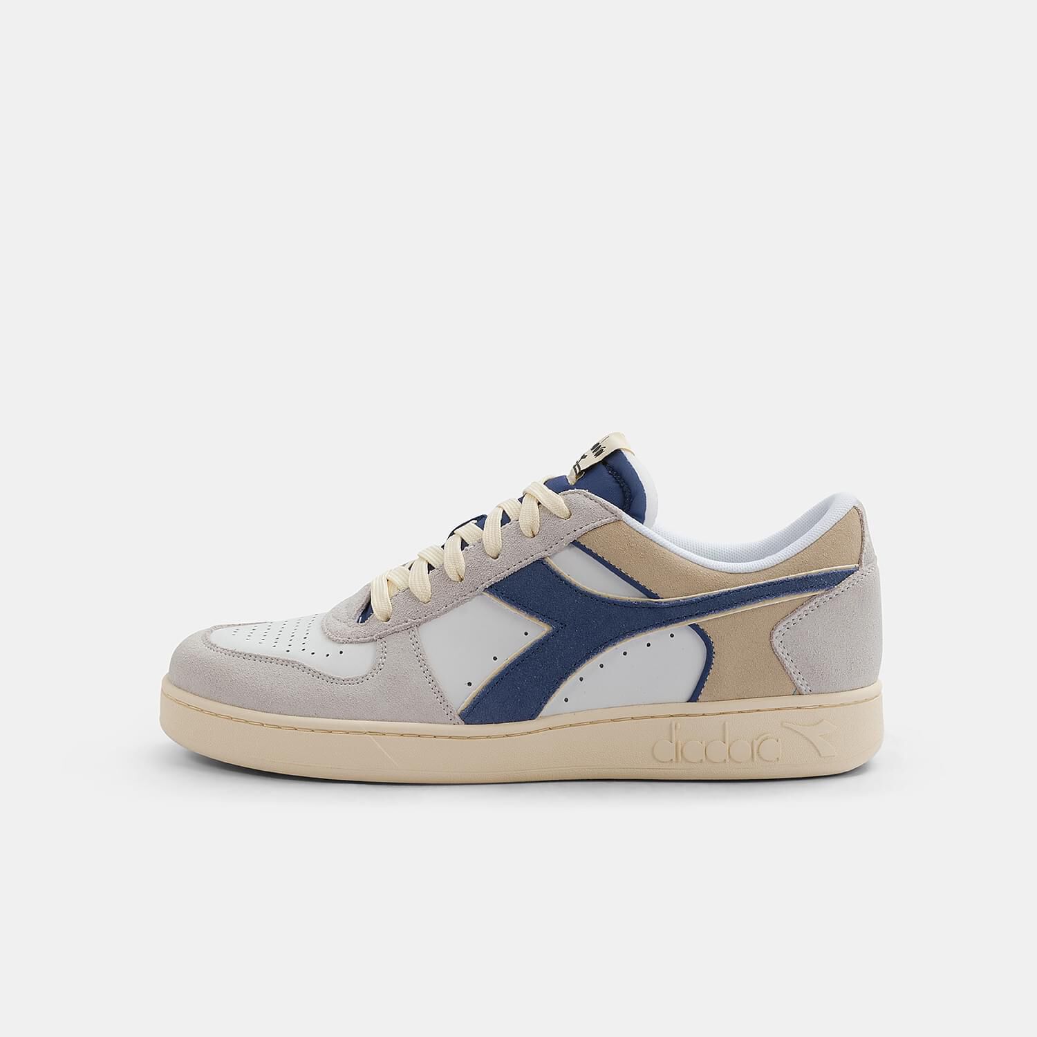 Diadora Magic Basket Low Suede beige blu e bianche AW LAB
