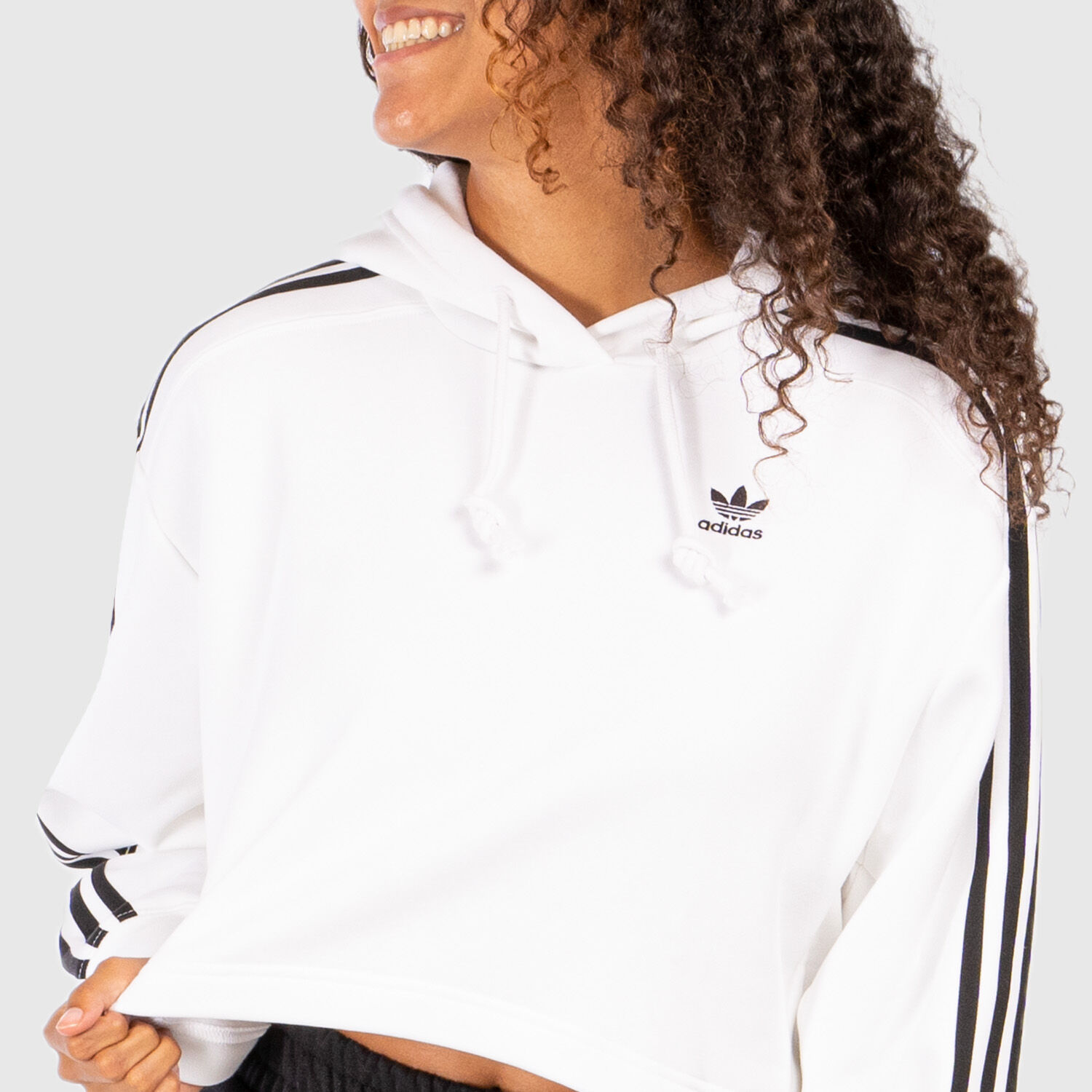Felpa adidas cropped bianca sale