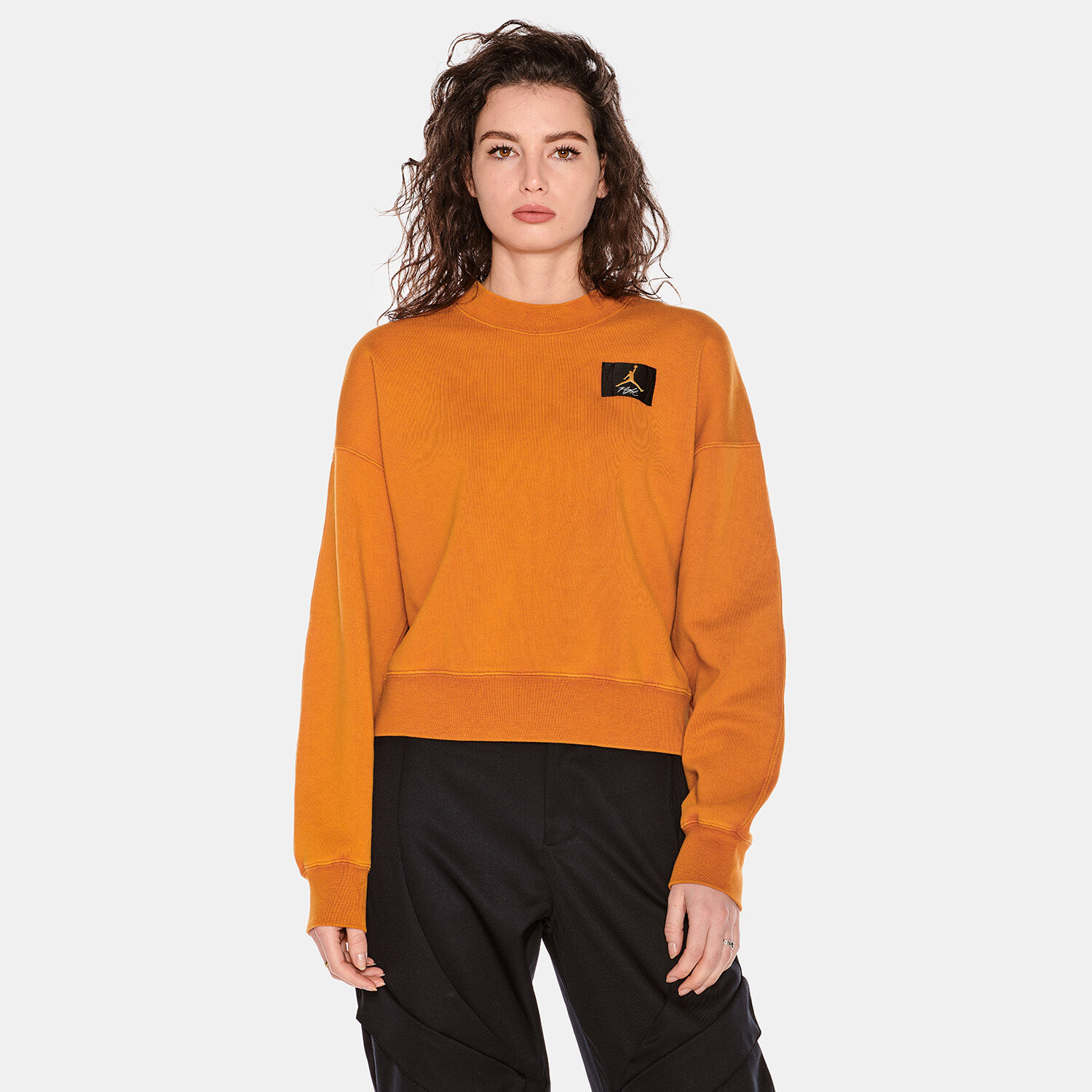 FELPA JORDAN FLIGHT FLEECE CREW arancione AW LAB