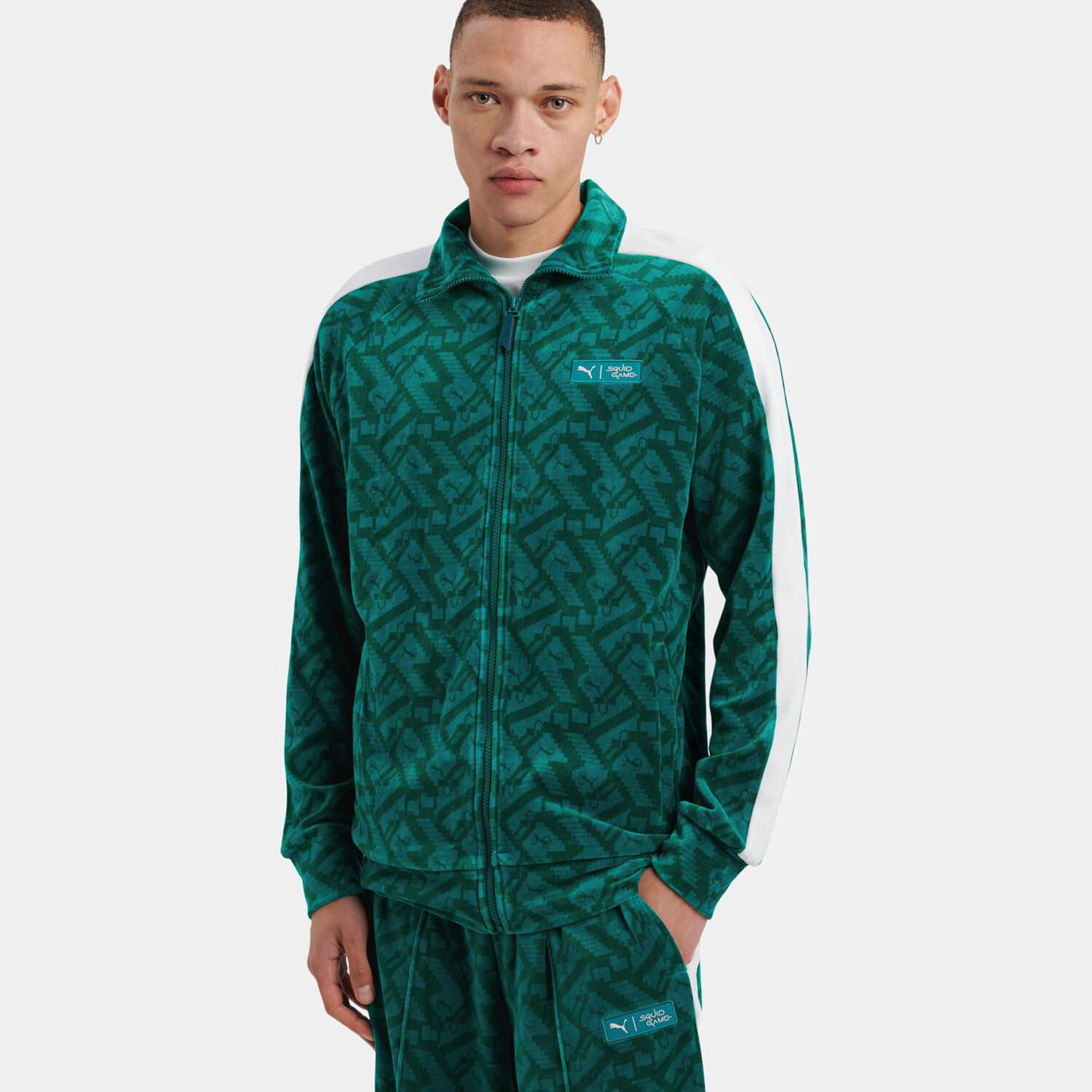 Felpa con zip Puma X Squid Game T7 verde AW LAB