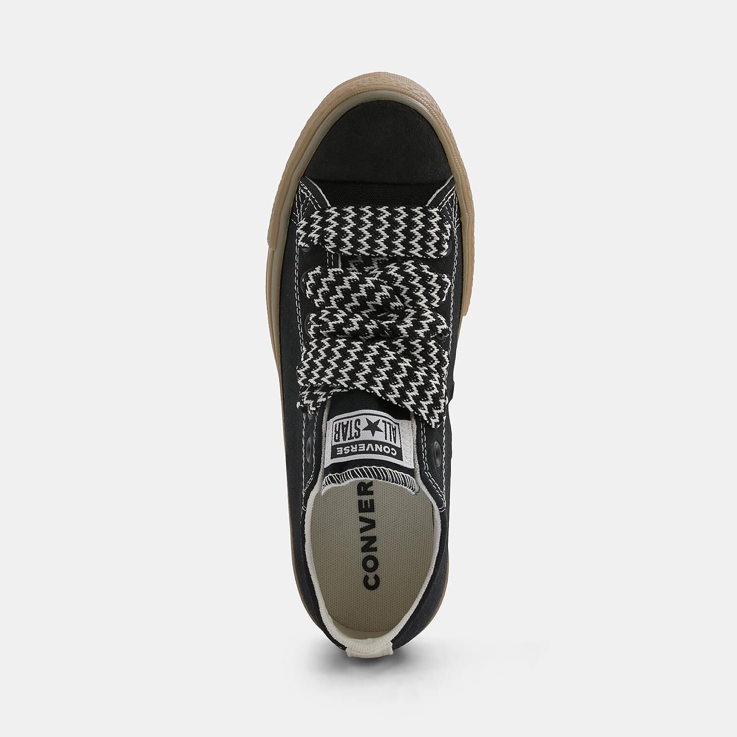 Converse Chuck Taylor All Star Lift Platform Suede nere marroni e bianche AW LAB