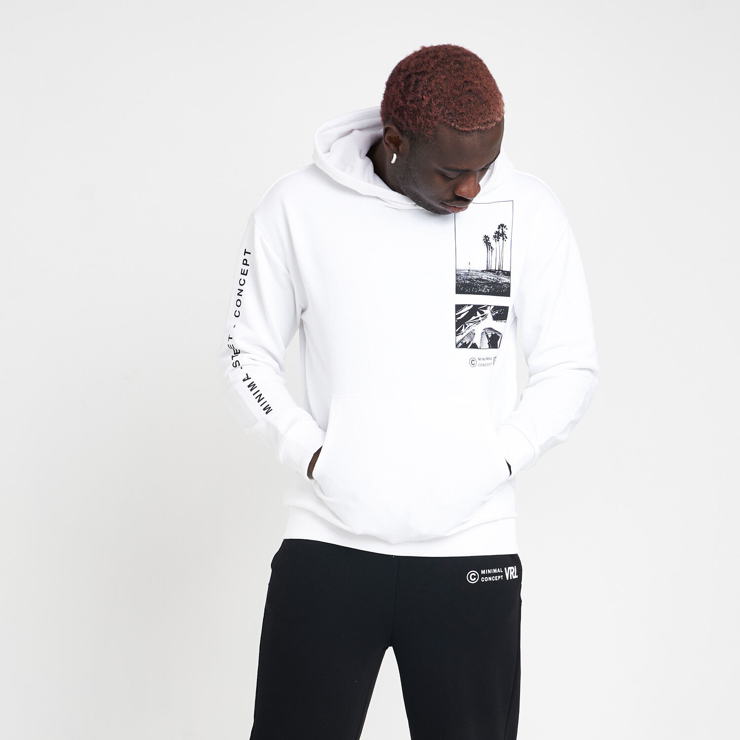 Felpa minimal bianca store