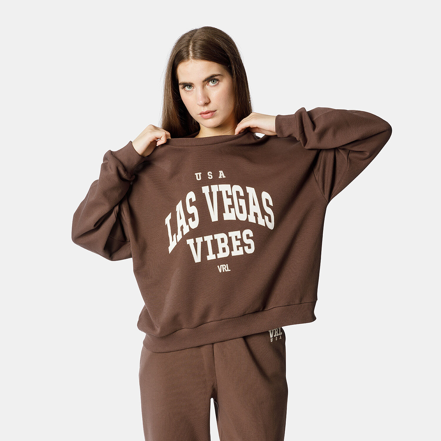 Felpa Vrl Academia marrone e beige AW LAB