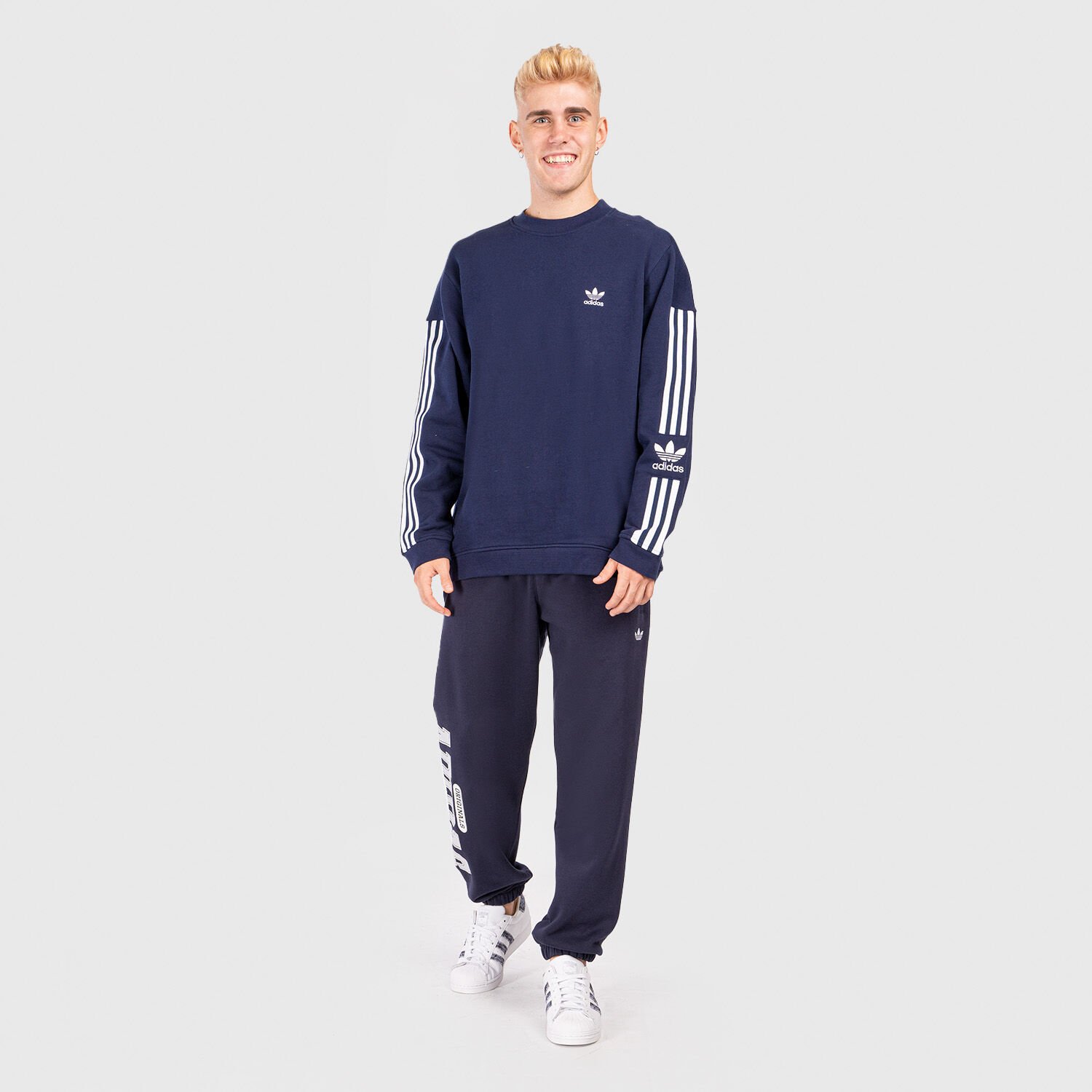 Felpa adidas shop blu e bianca