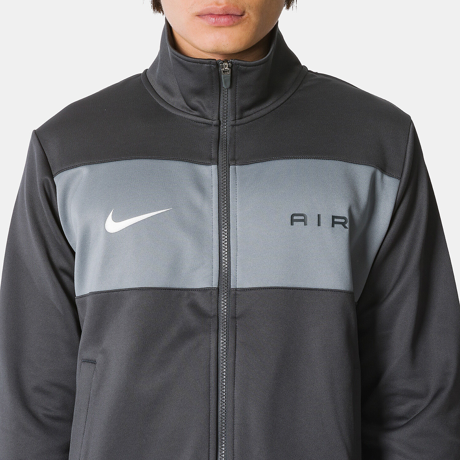 Felpa con zip Nike Air grigia e nera AW LAB