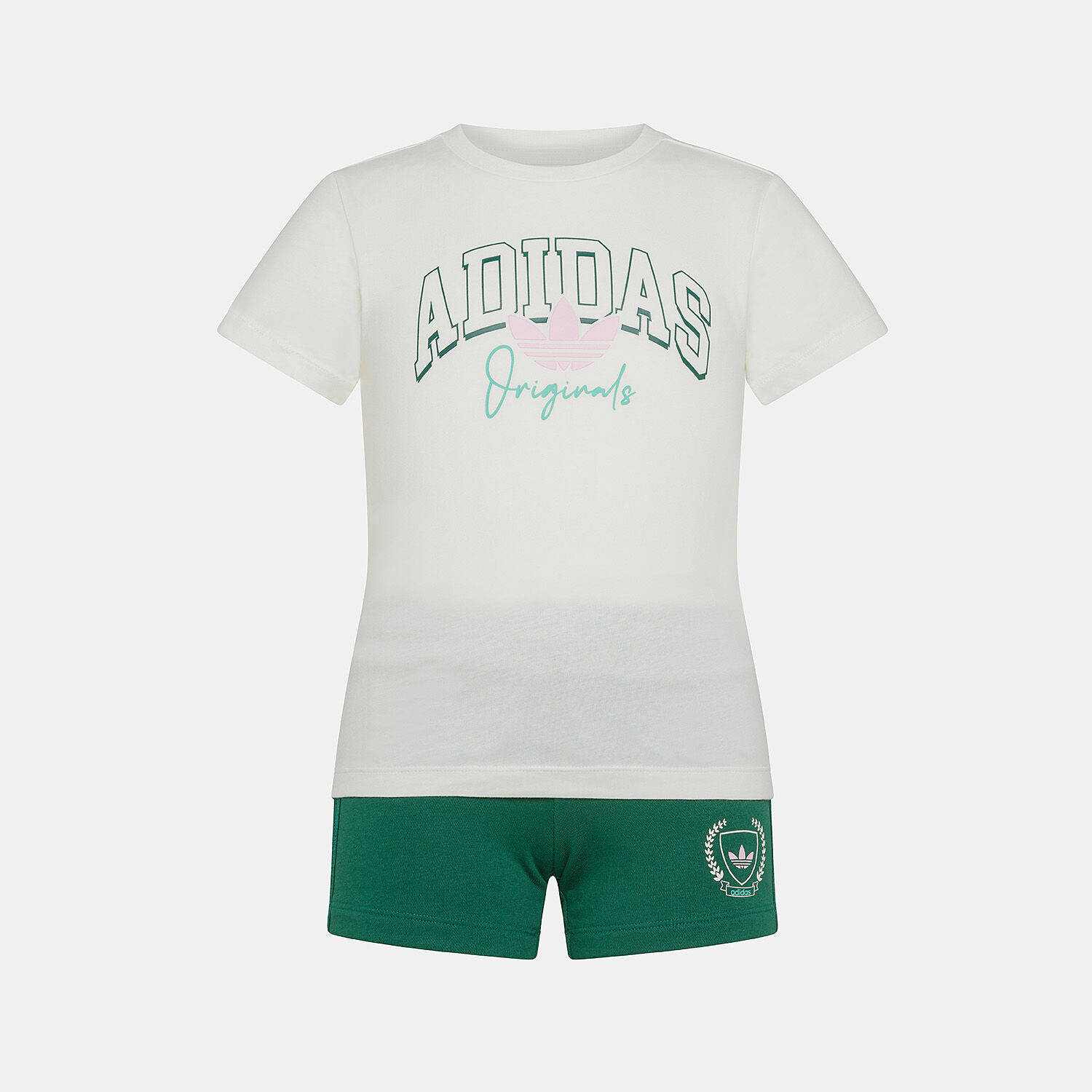 Completo adidas Collegiate Graphic Pack junior verde bianco e rosa AW LAB