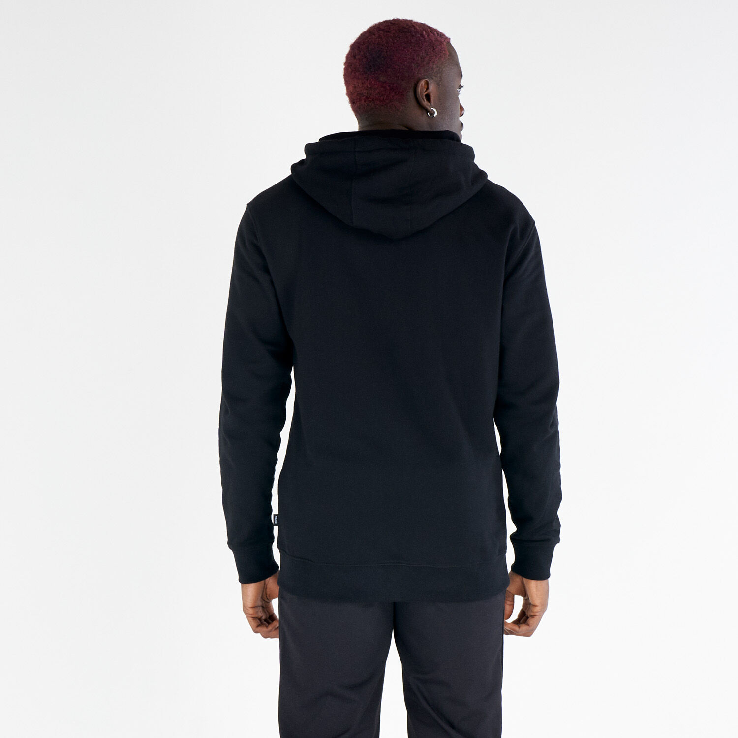 Felpa vans nera sale con scritta bianca