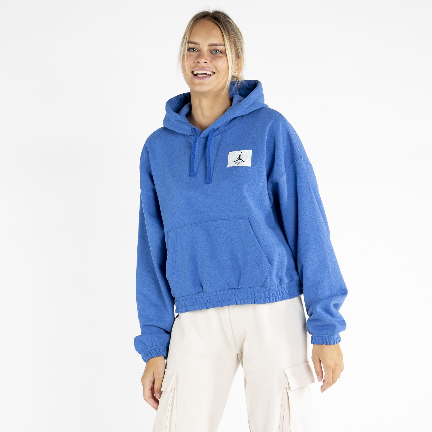 FELPA CON CAPPUCCIO JORDAN FLIGHT FLEECE azzurra