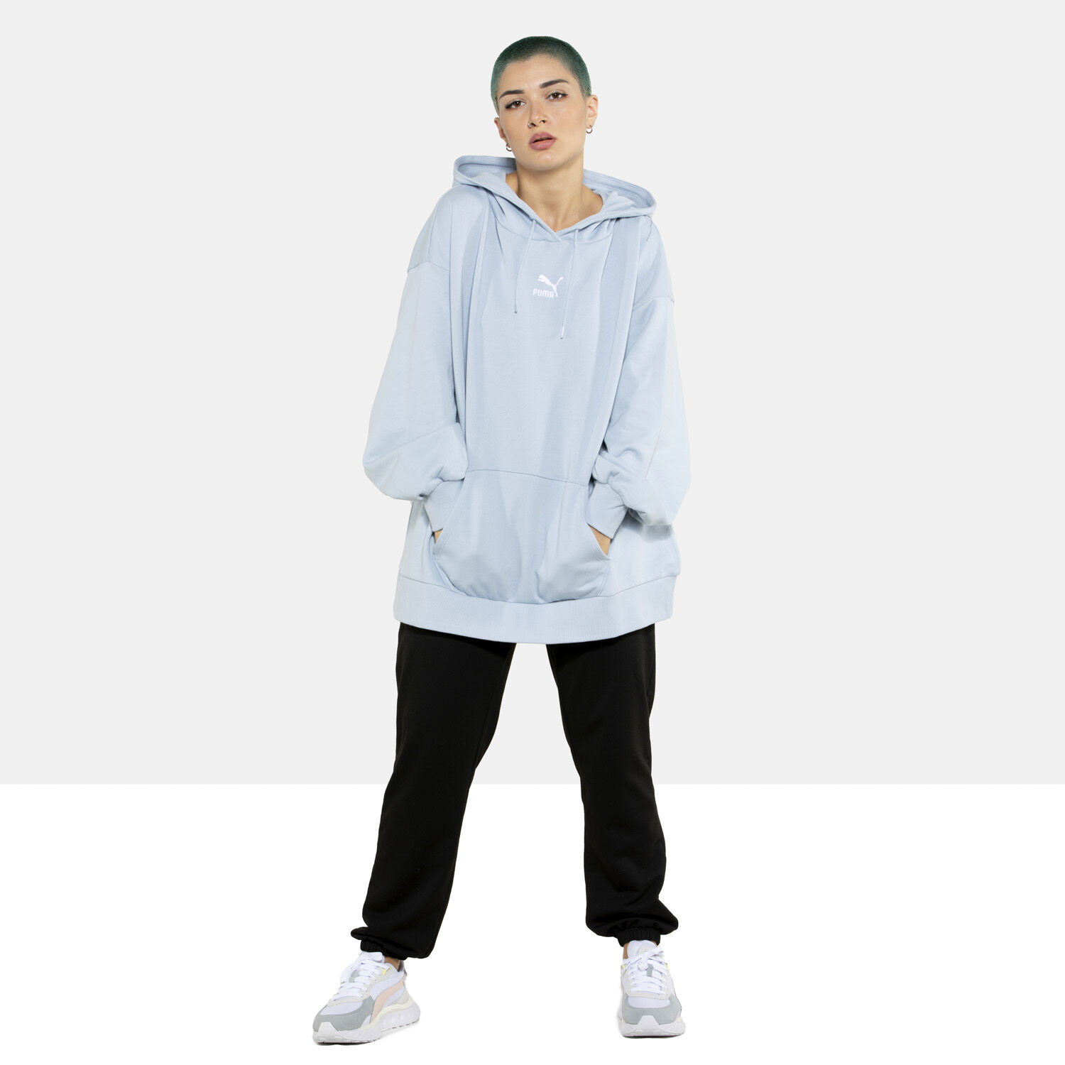 Felpa azzurra sale puma