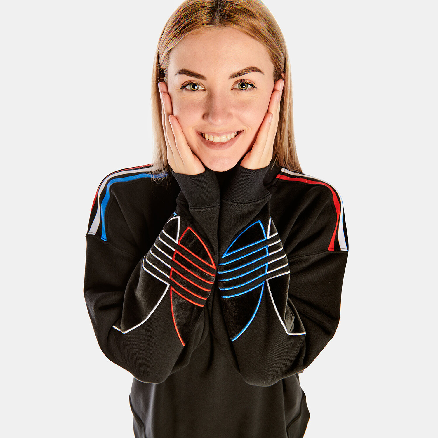 Felpa adidas in top velluto