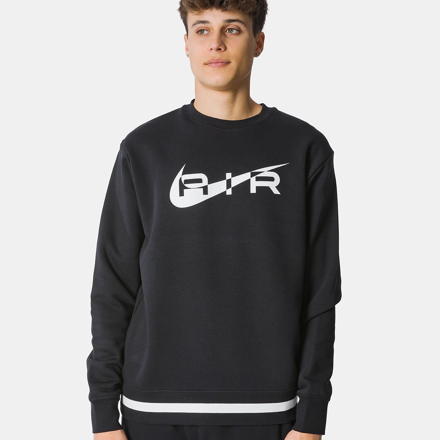 Felpa nike nera strisce bianche store