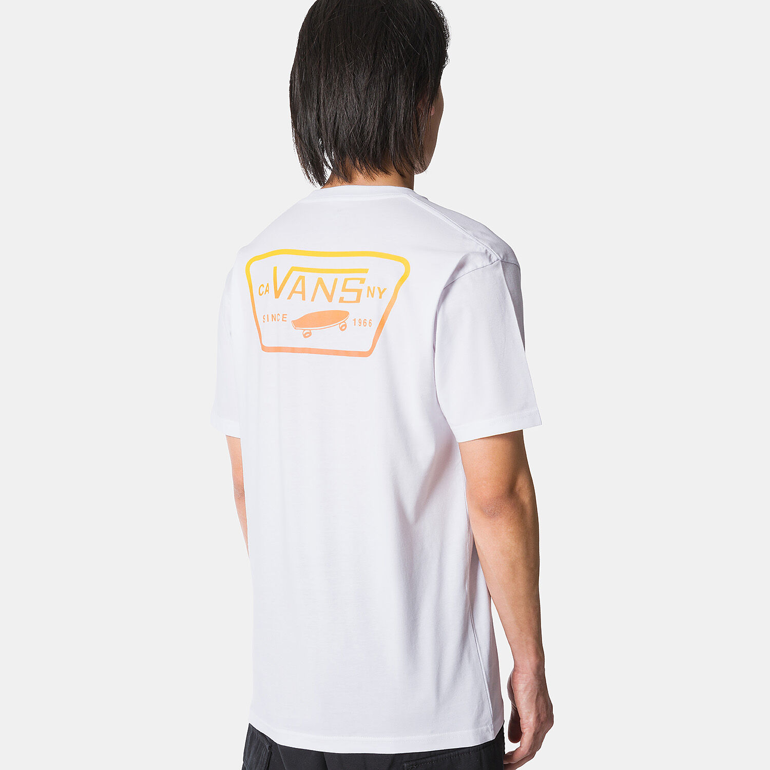 T shirt Vans Full Patch Back bianca gialla e arancione AW LAB