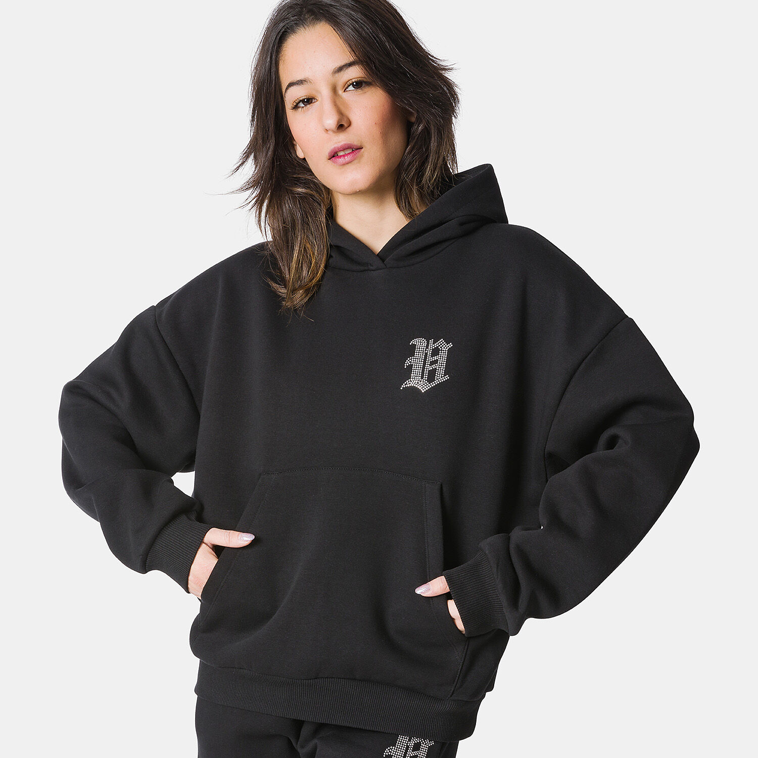 Felpa thrasher nera ragazza hotsell