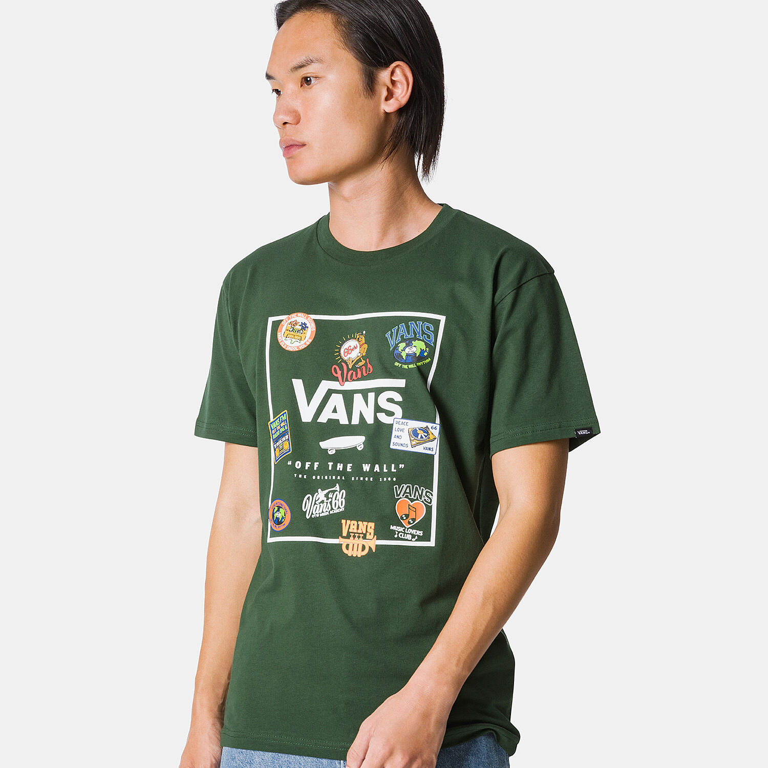T shirt Vans Classic Print Box verde e multicolor AW LAB