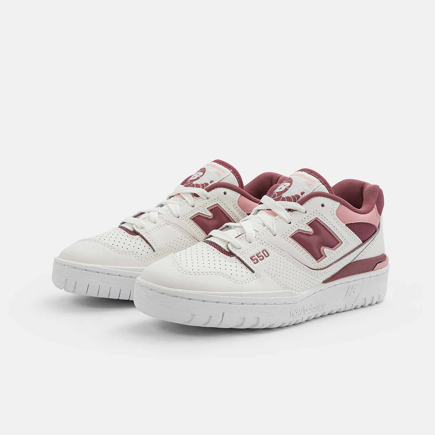 New Balance 550 bianche bordeaux e rosa AW LAB