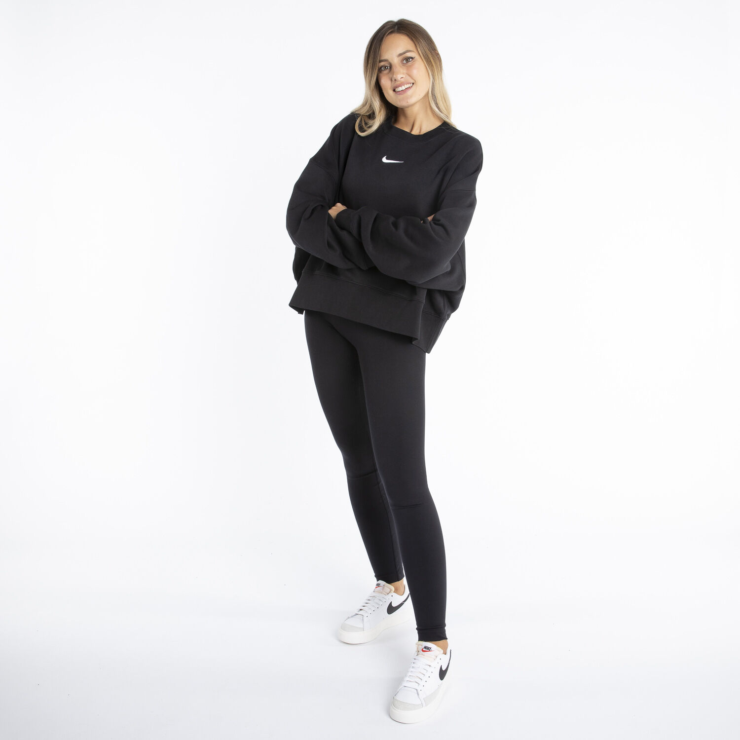 Felpa nike online girocollo nera