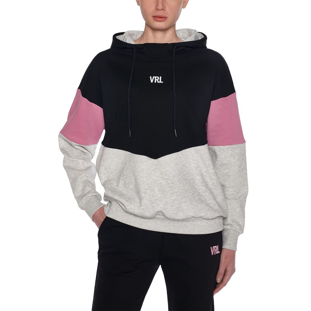 Felpa VRL Color Block bianca rosa e nera AW LAB