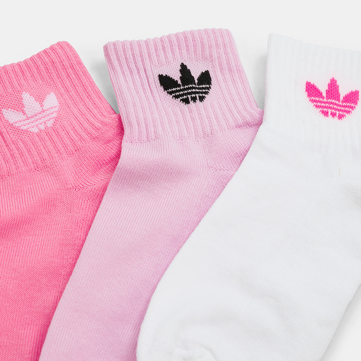 Calzini adidas Mid Cut 3 paia rosa bianchi e neri AW LAB