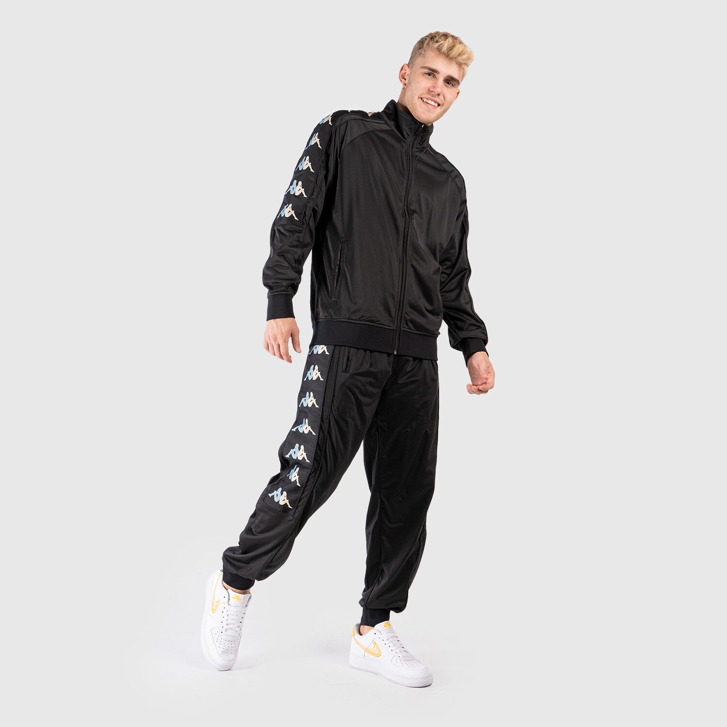 Felpa con zip Kappa 222 Banda 10 Light nera AW LAB