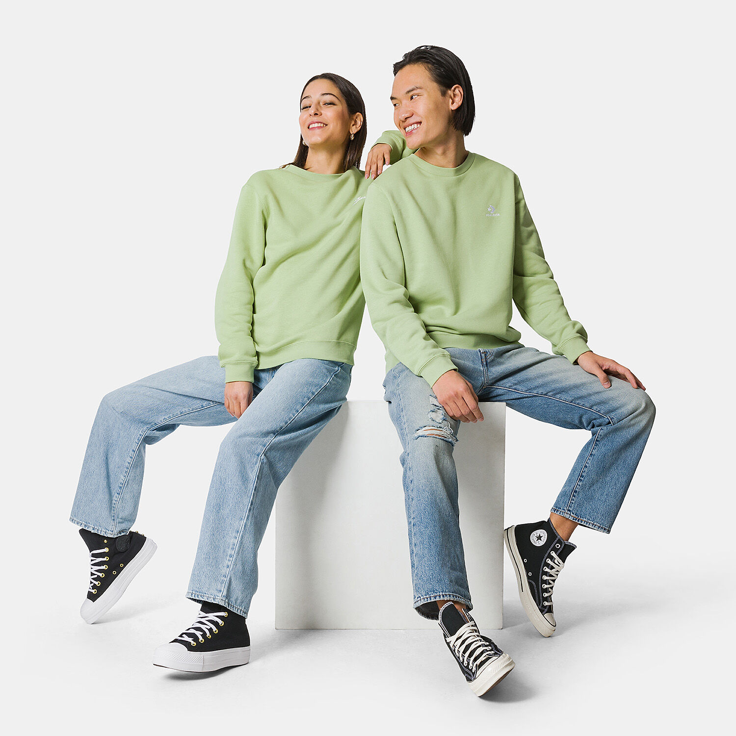 Felpa converse bambino verde store