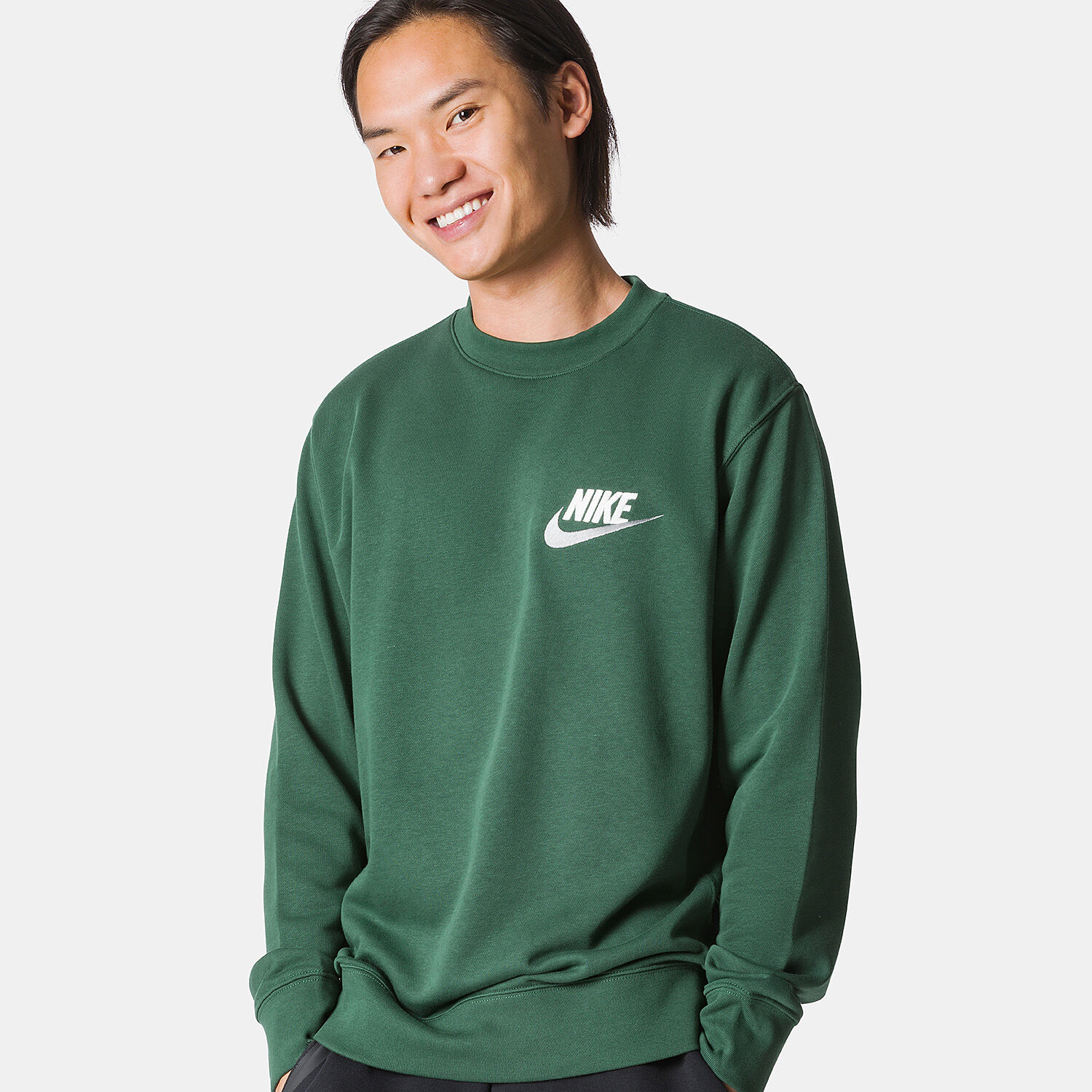 Felpa Nike Club verde e bianca AW LAB