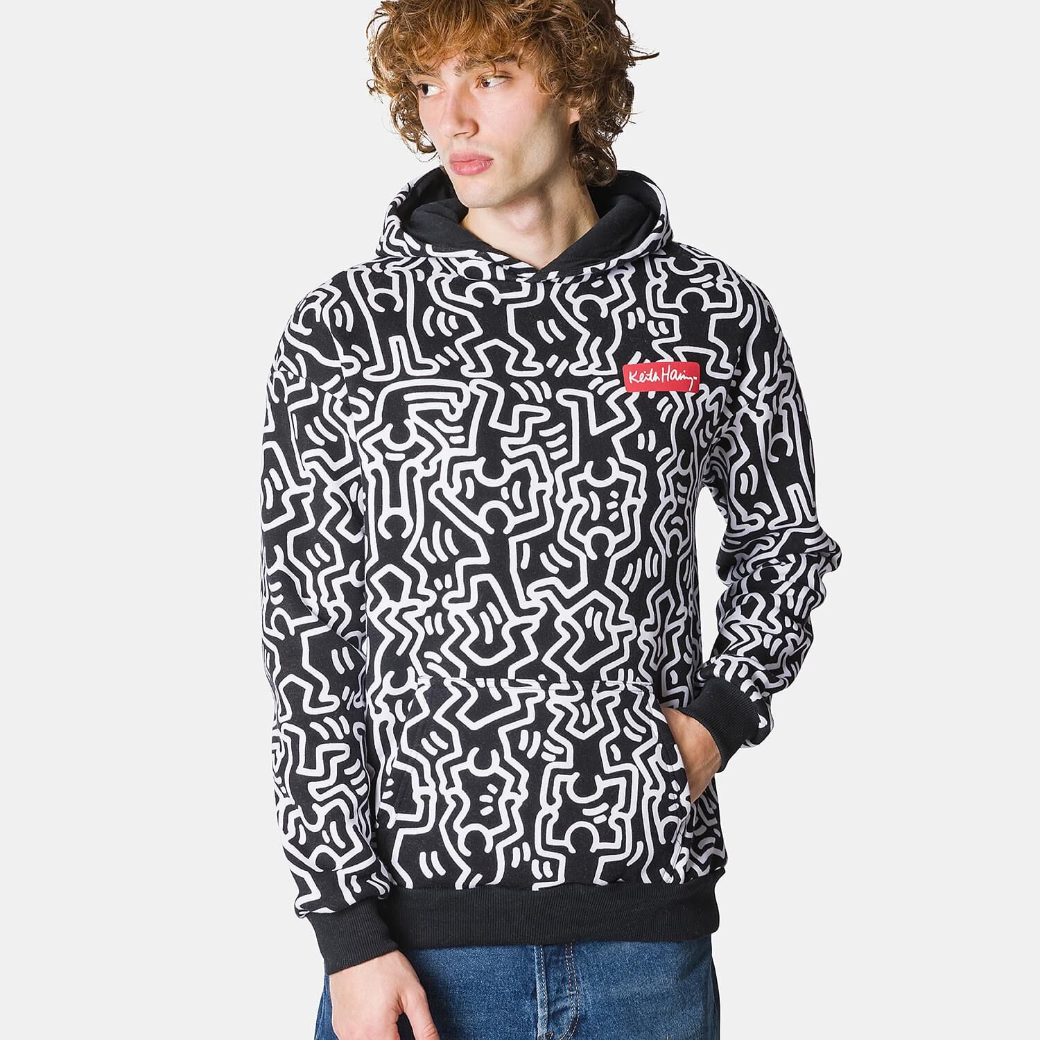 Felpa Speedy Fleece Keith Haring nera bianca e rossa AW LAB