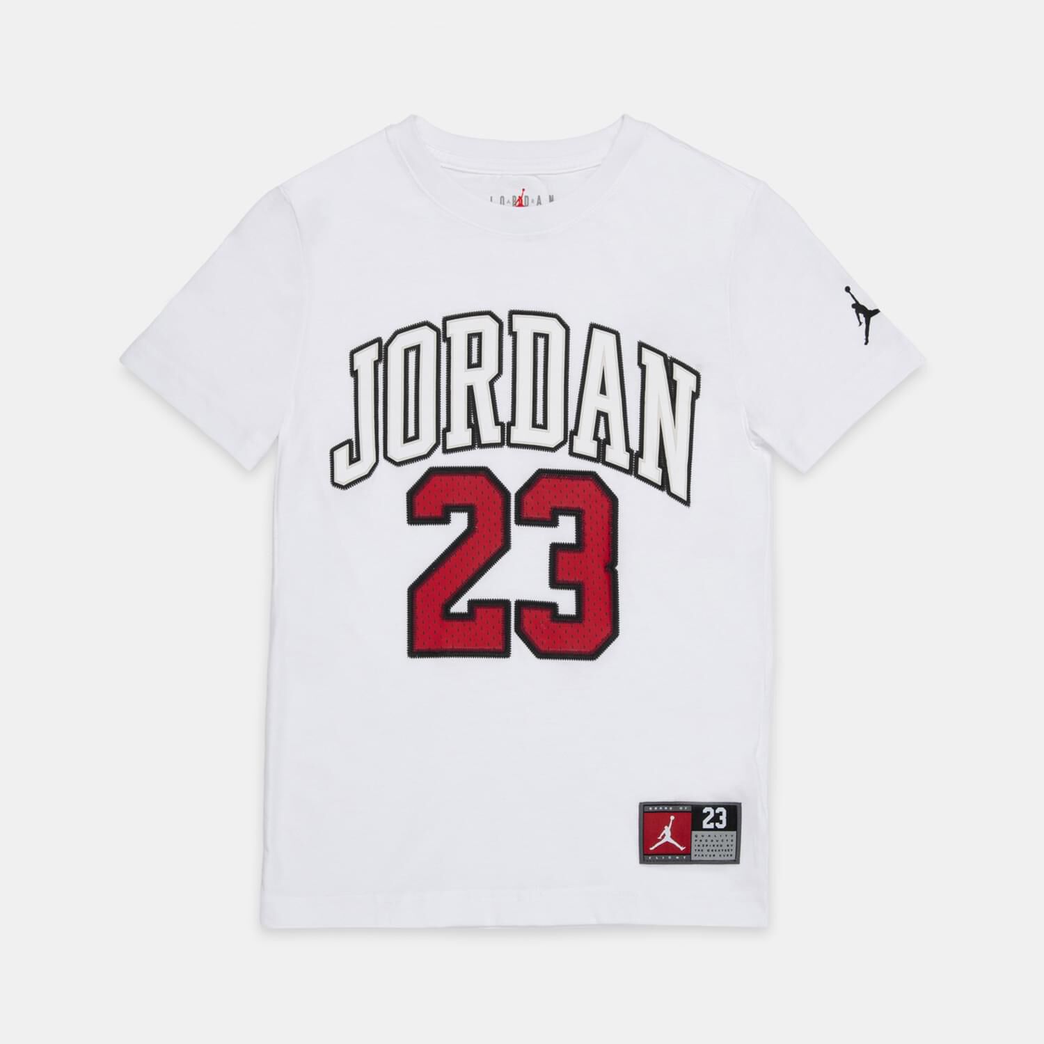 T shirt Jordan Practice Flight bianca nera e rossa AW LAB