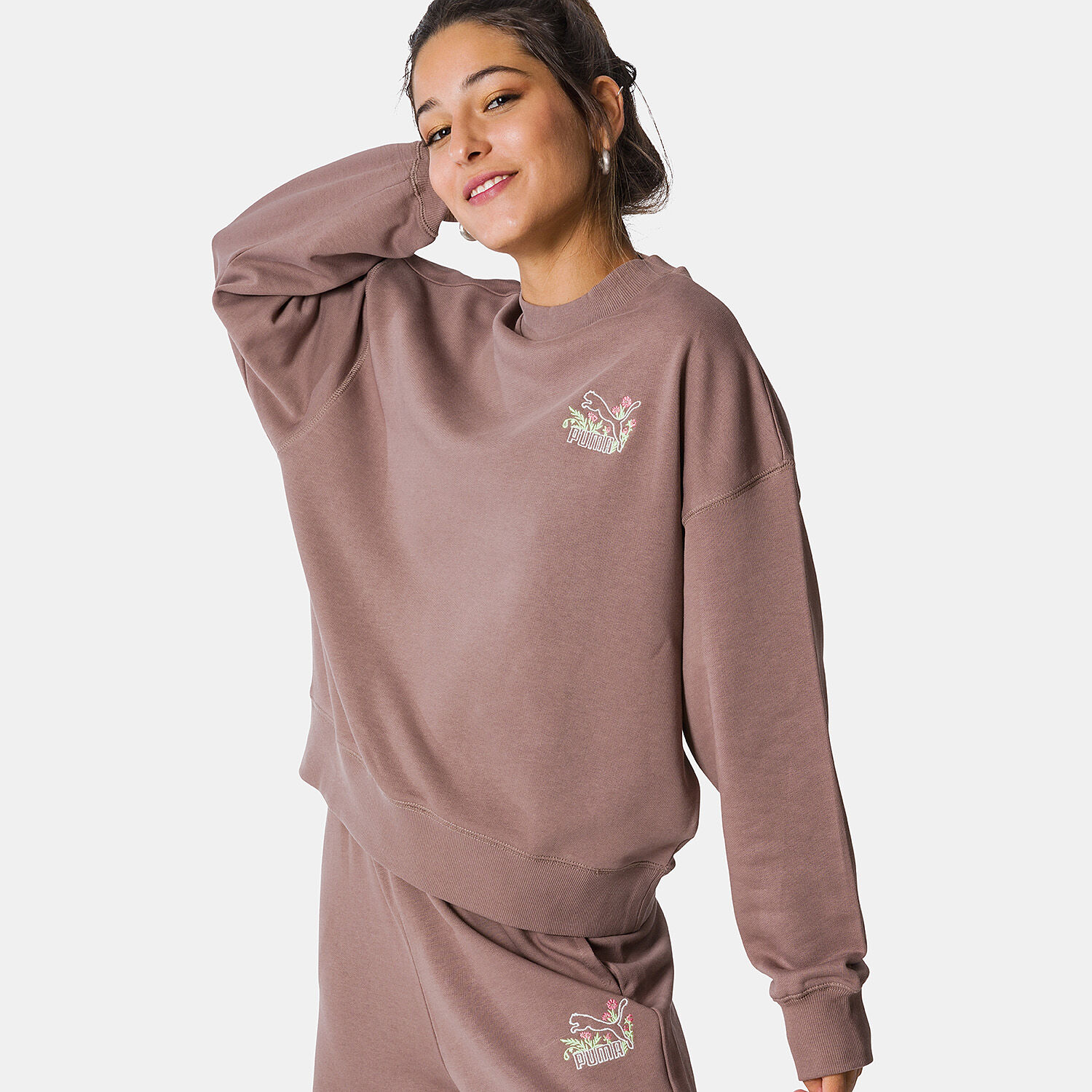 Felpa puma top uomo marrone