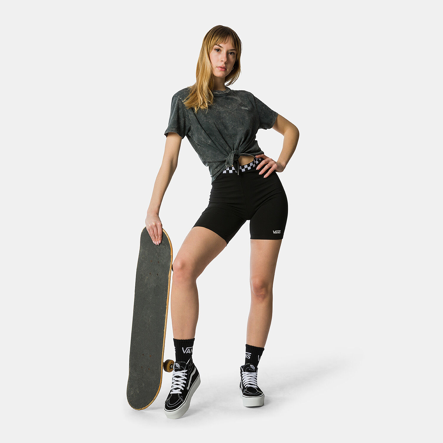 Pantaloncini vans neri e bianchi clearance
