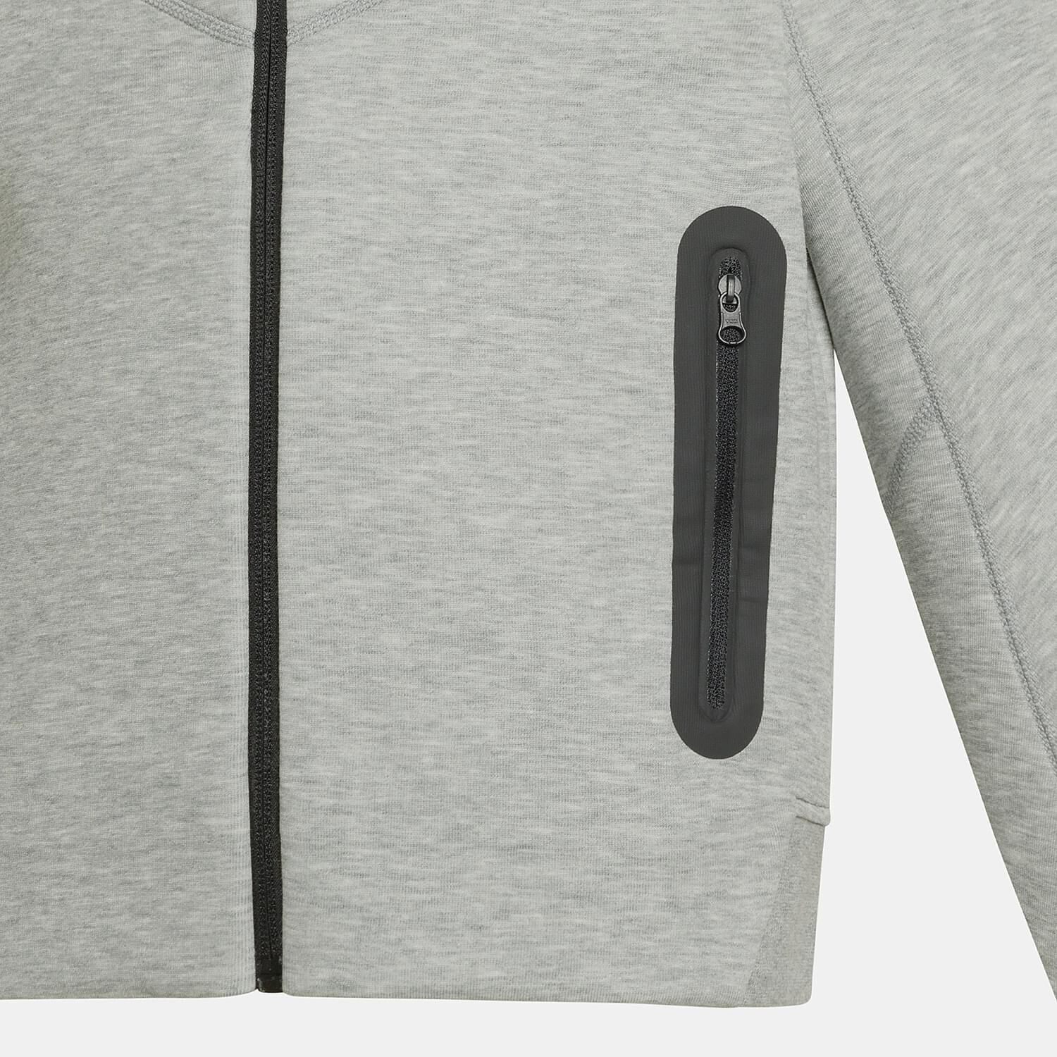 Felpa con zip Nike Sportswear Tech ragazzi grigia e nera | AW LAB
