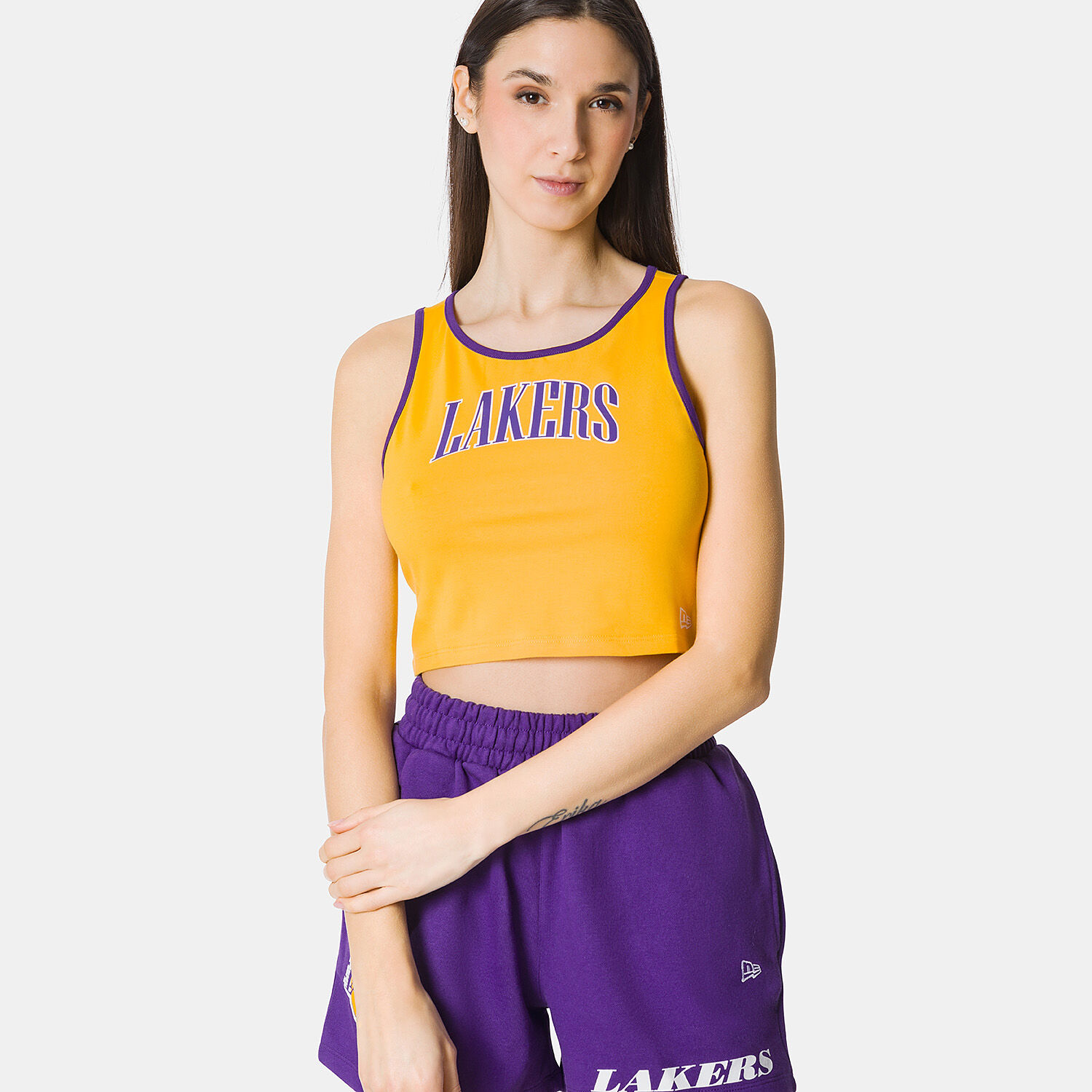 Canotta New Era LA Lakers NBA gialla viola e bianca AW LAB
