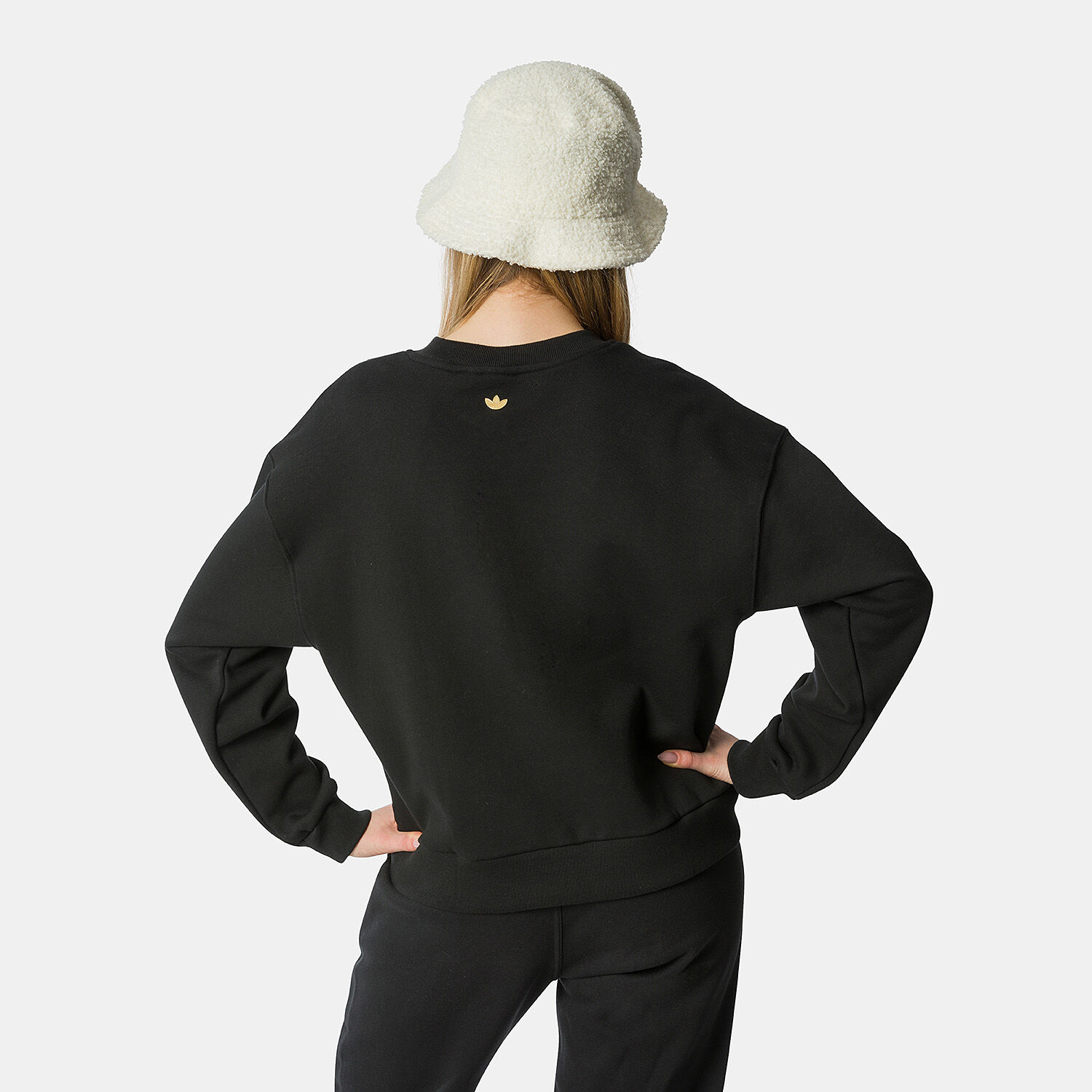 Felpa reebok shop trefoil nera