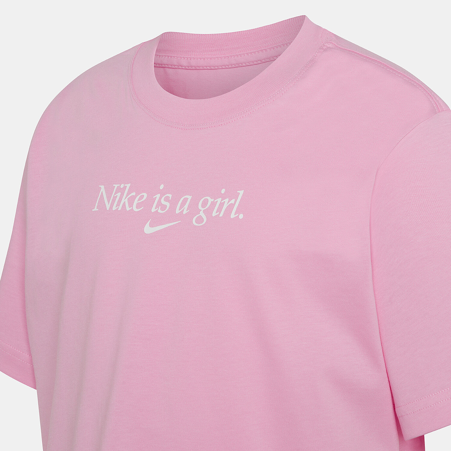 T shirt Nike Sportswear ragazzi rosa e bianca AW LAB