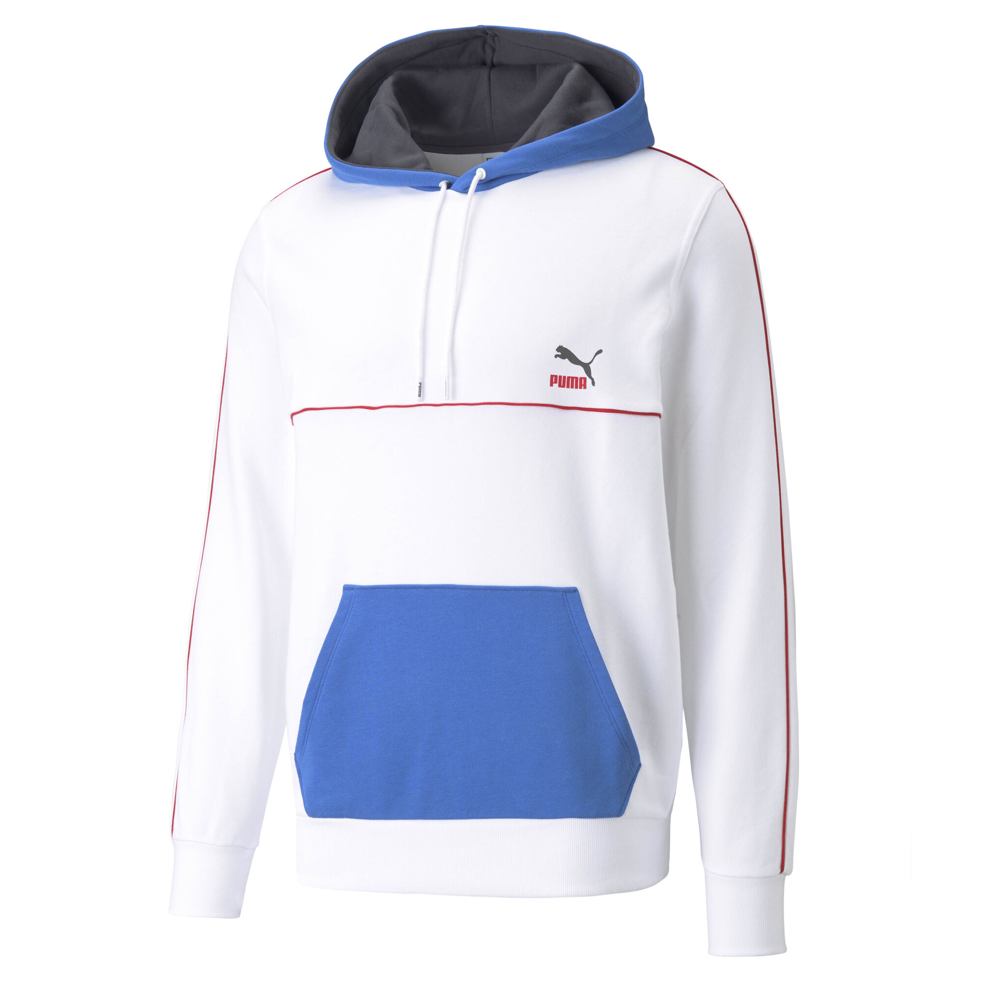 Felpa puma bianca e blu clearance