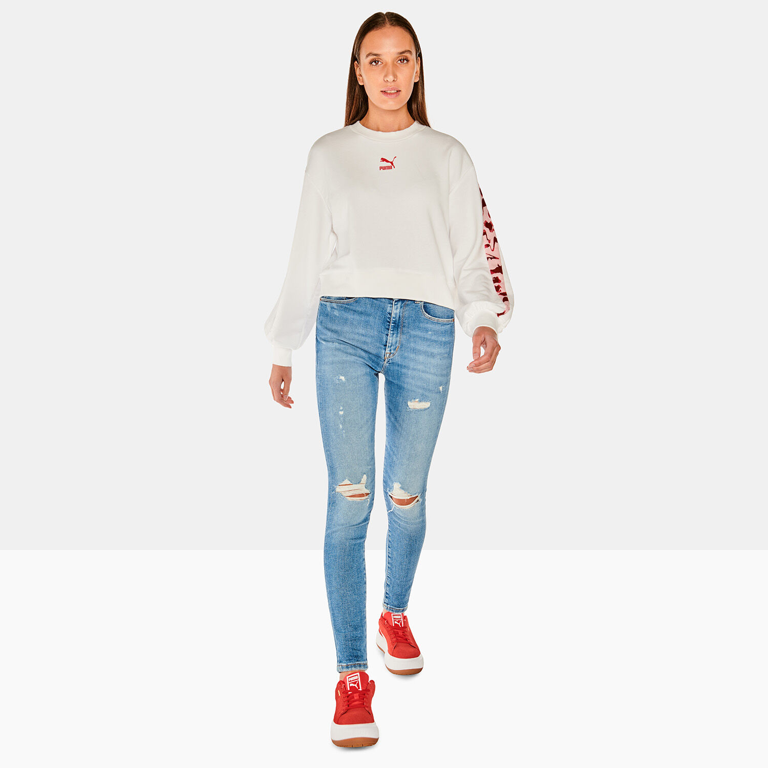 FELPA PUMA LEO CREW BIANCA Acquista online HERE