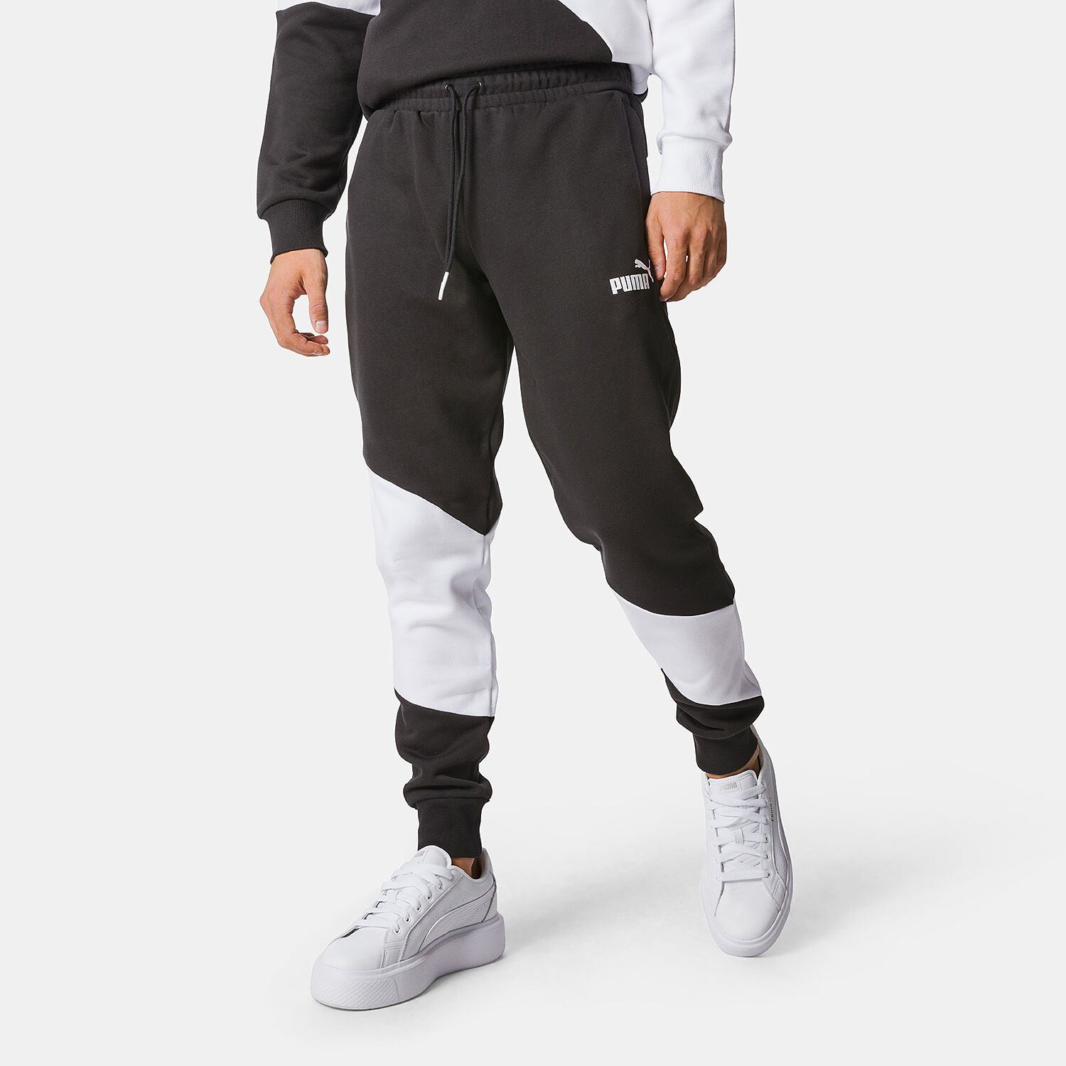 Pantaloni Puma Power Cat neri e bianchi AW LAB