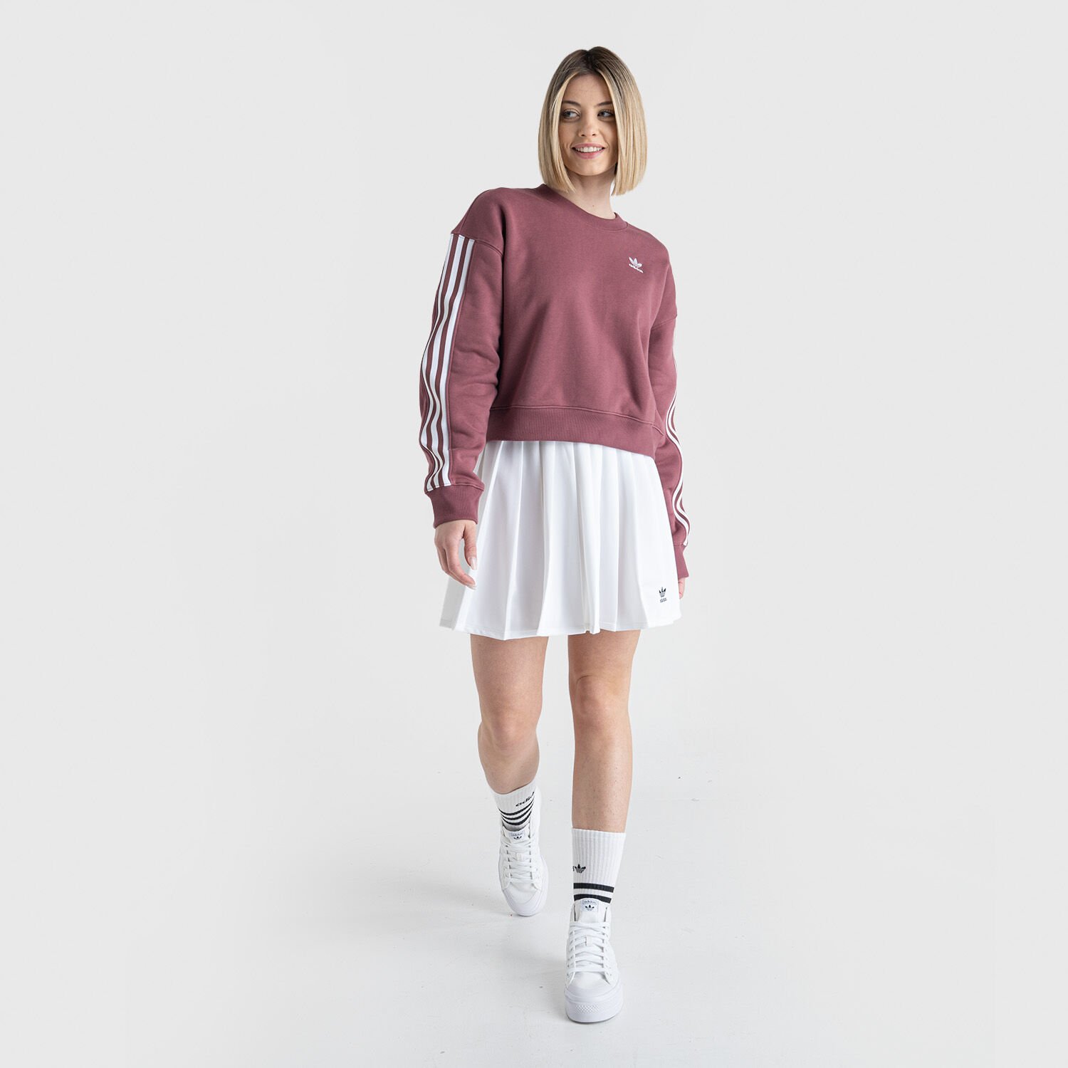 Felpa adidas adicolor Classics bordeaux e bianca AW LAB