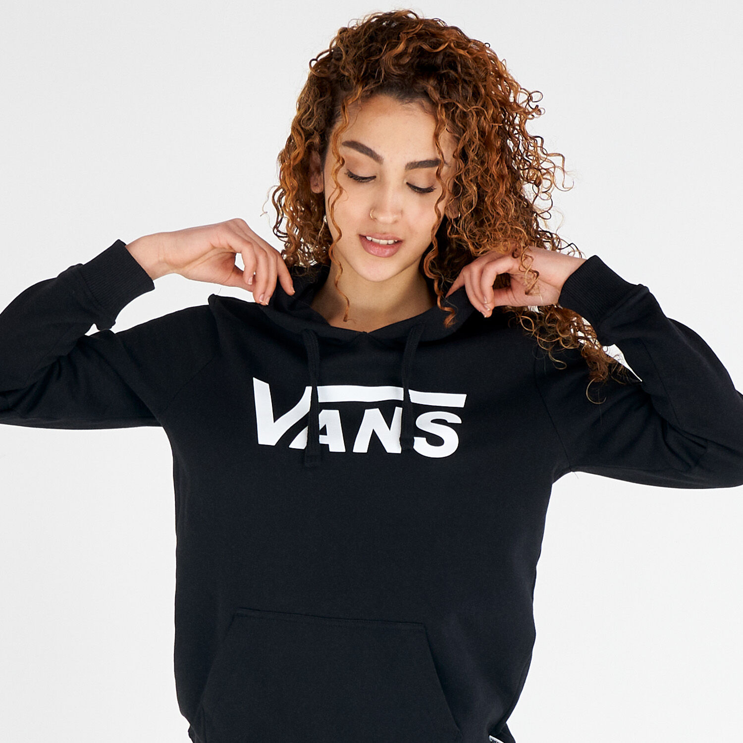 Felpa vans nera senza deals cappuccio
