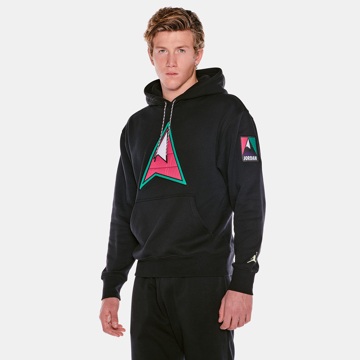 Felpa Jordan Winter Utility nera rosa e verde AW LAB