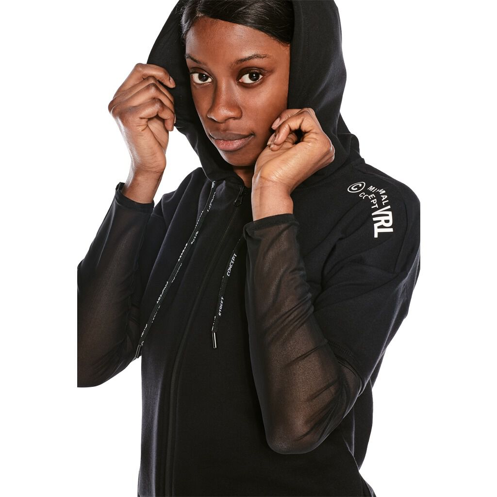 FELPA VRL MINIMAL WITH STRETCH TULLE SLEEVE nero AW LAB