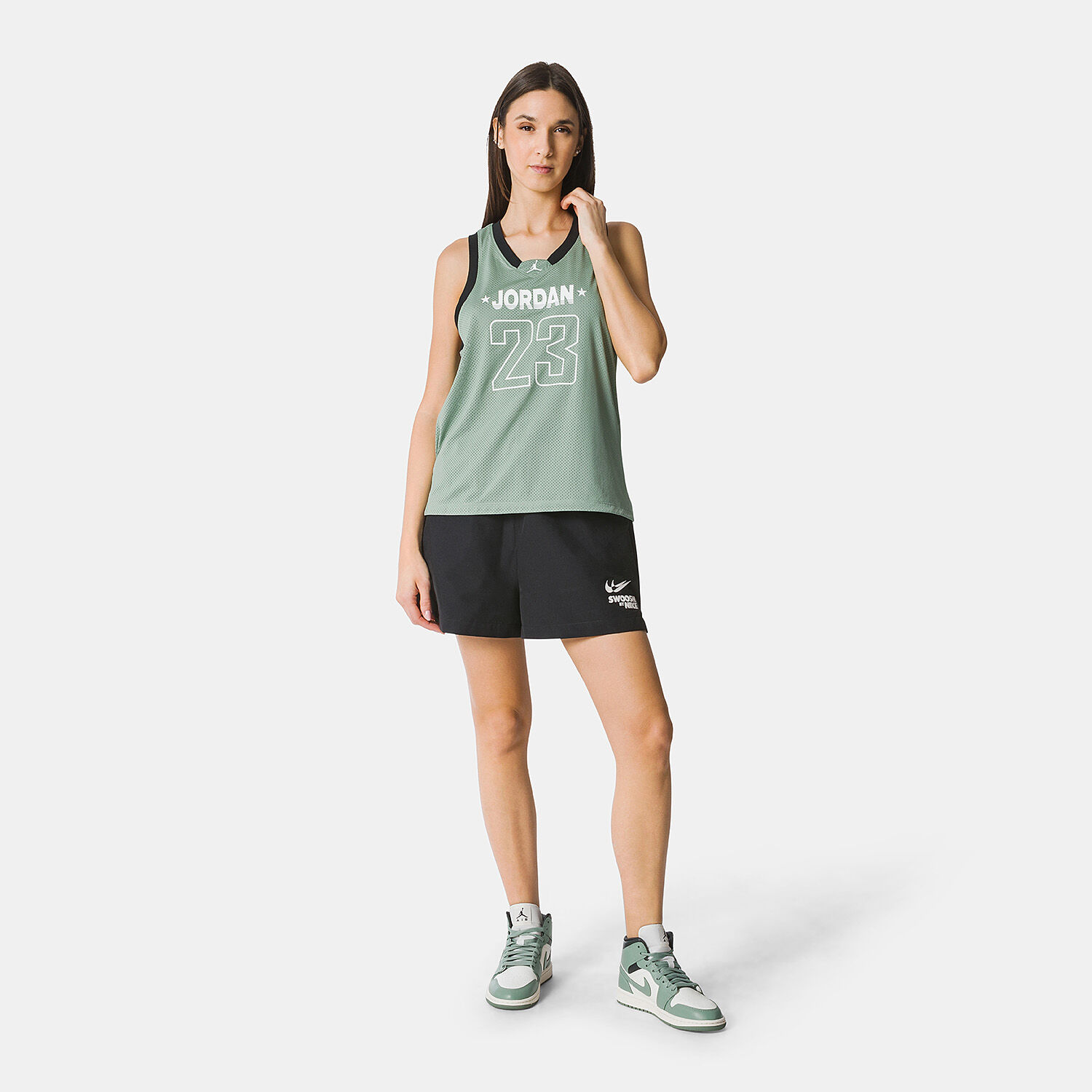 Canotta Jordan 23 Jersey verde nera e bianca AW LAB